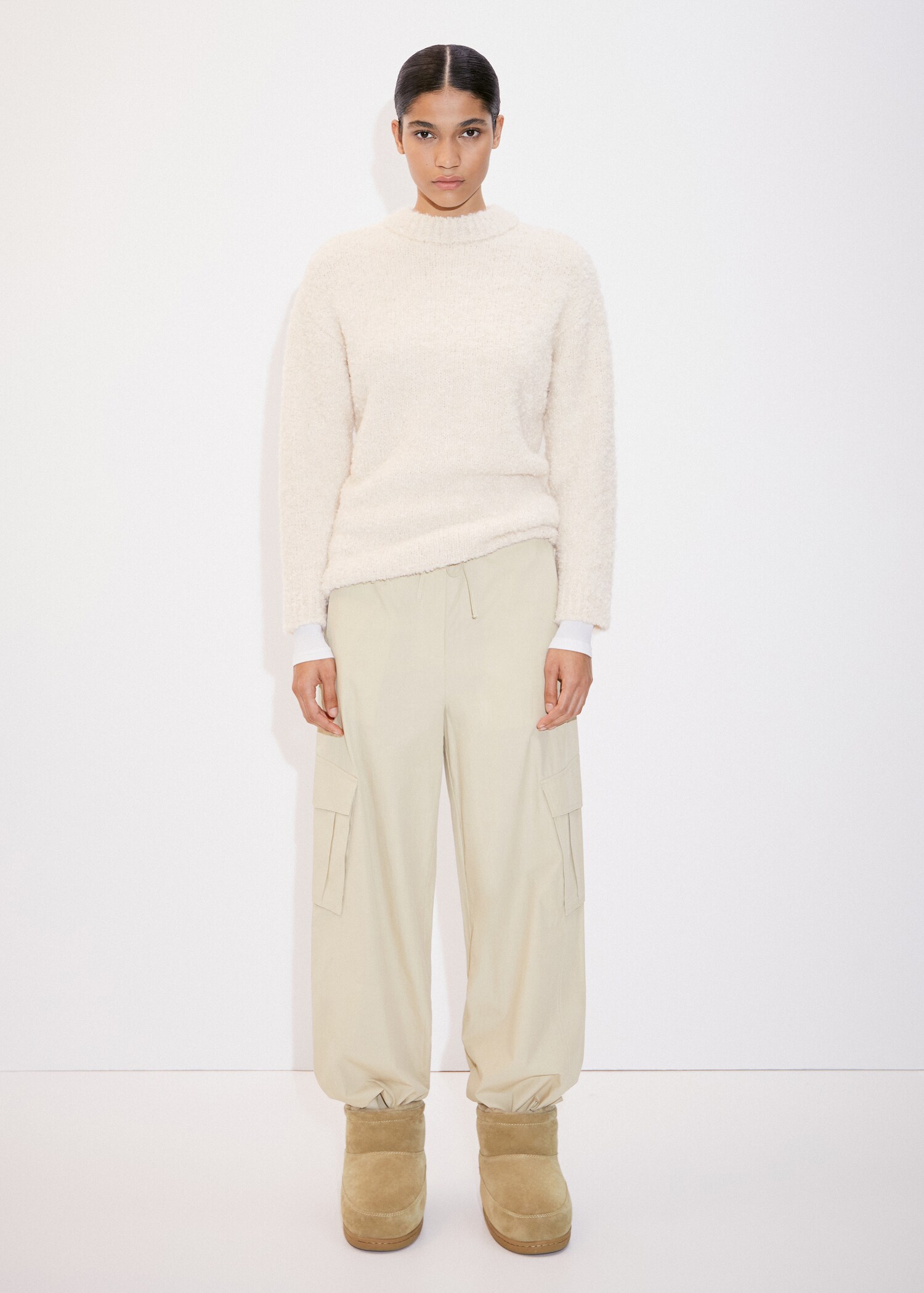 Bouclé-knit wool-blend sweater - General plane