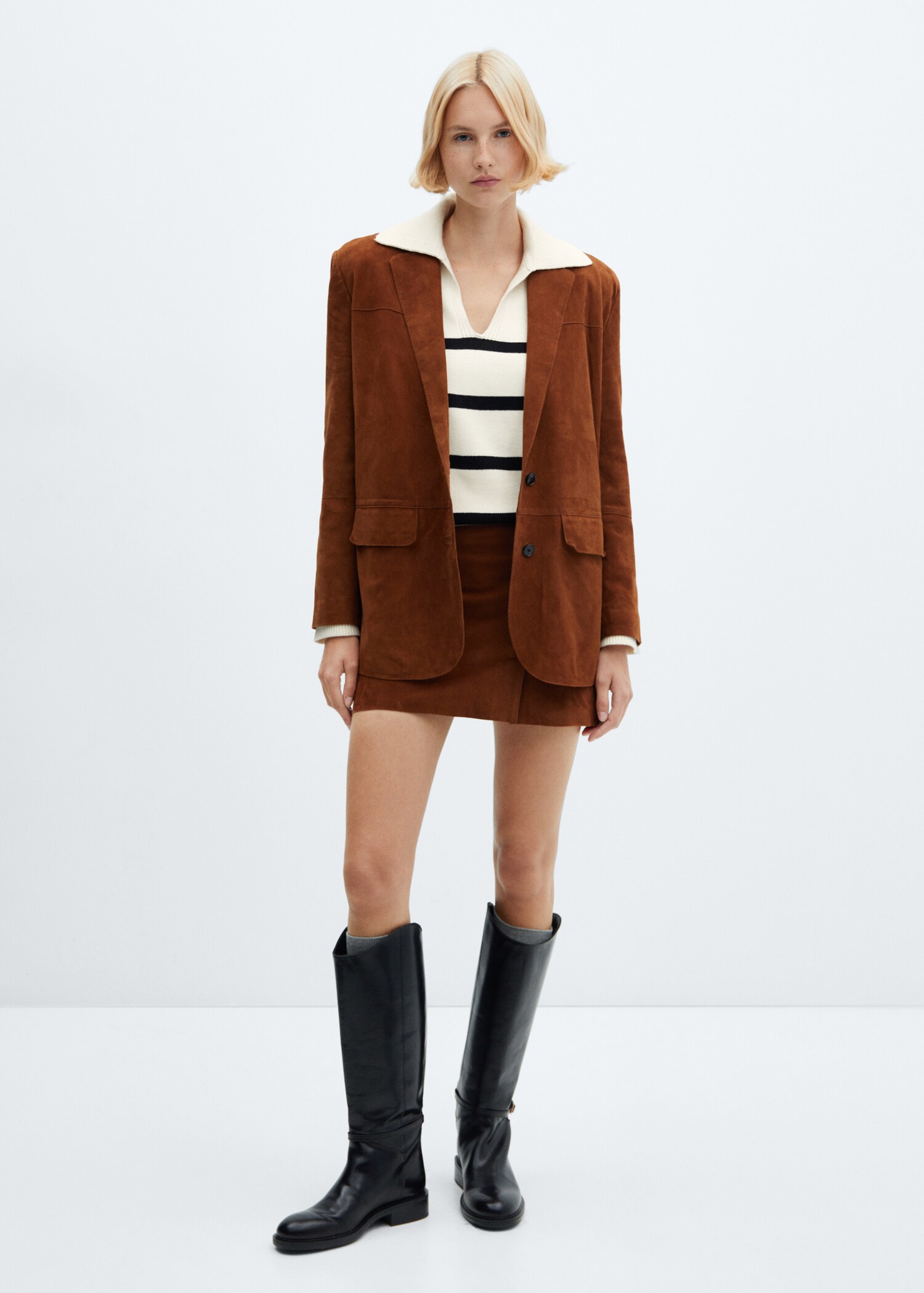 Striped polo-neck sweater - General plane
