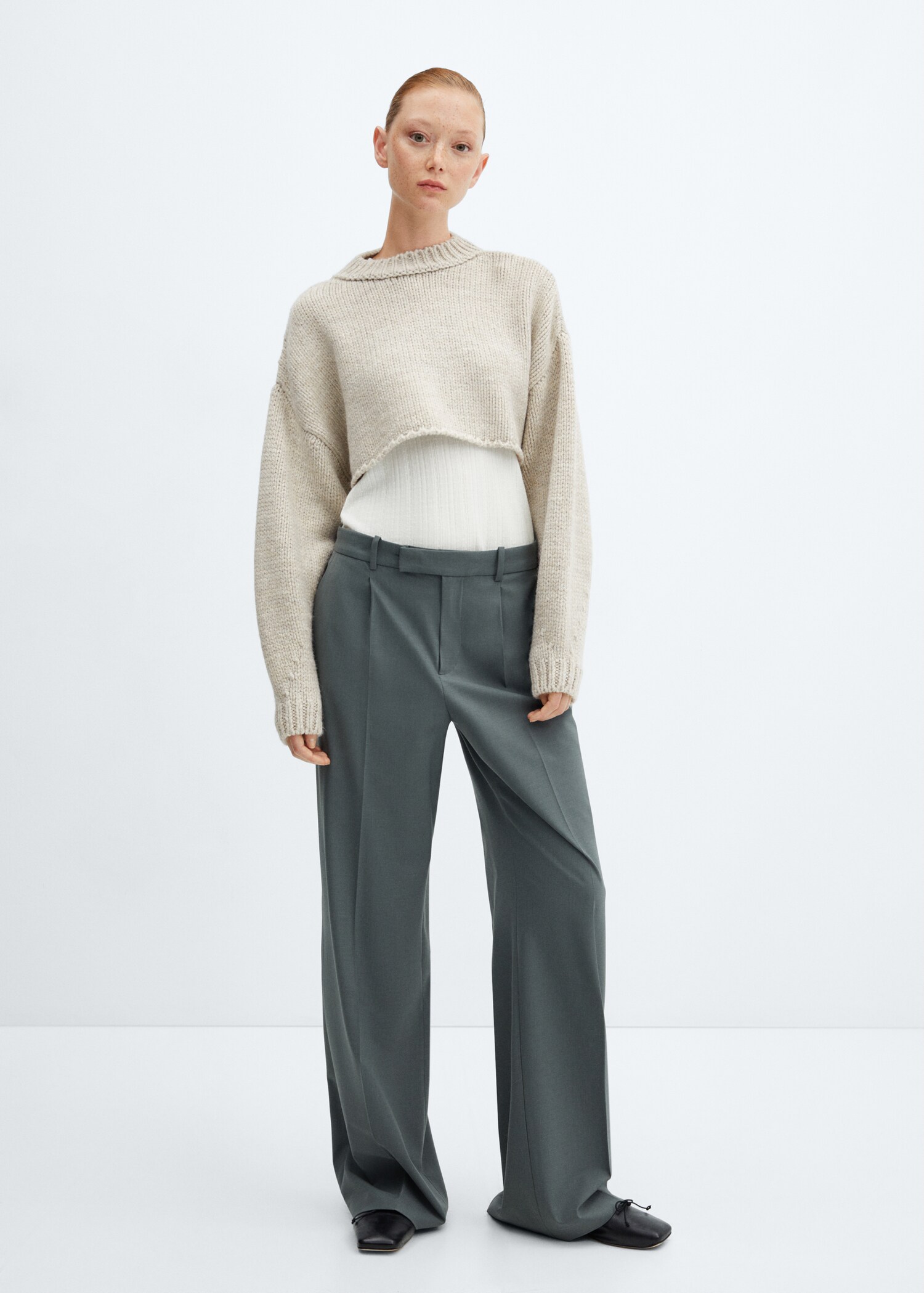Pullover crop collo stondato - Piano generale