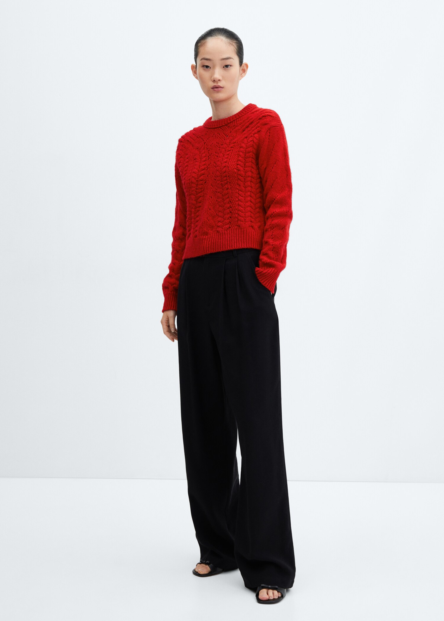 Knitted jumper with openwork details - General plane