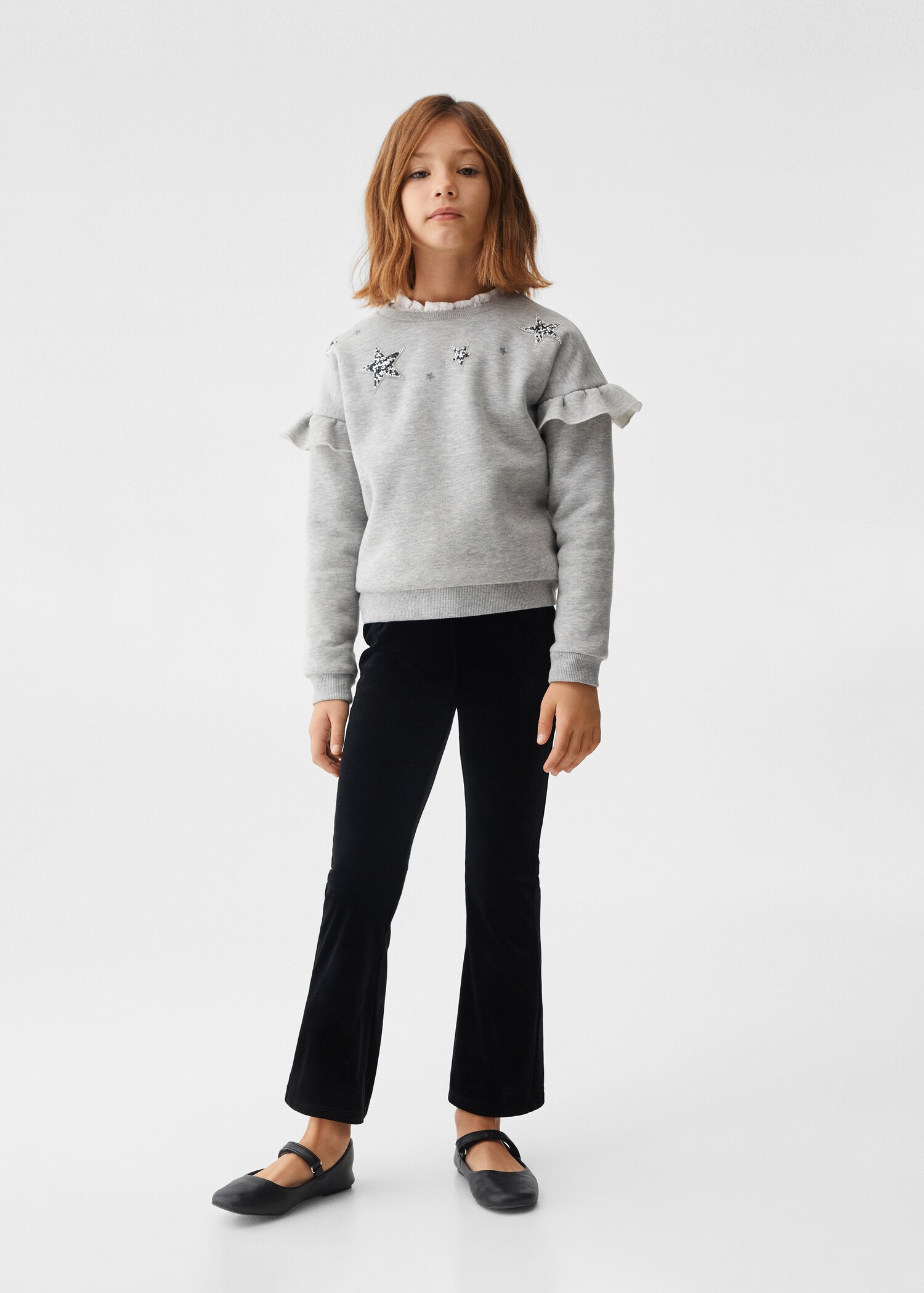 Sudadera estampada volantes - Plano general