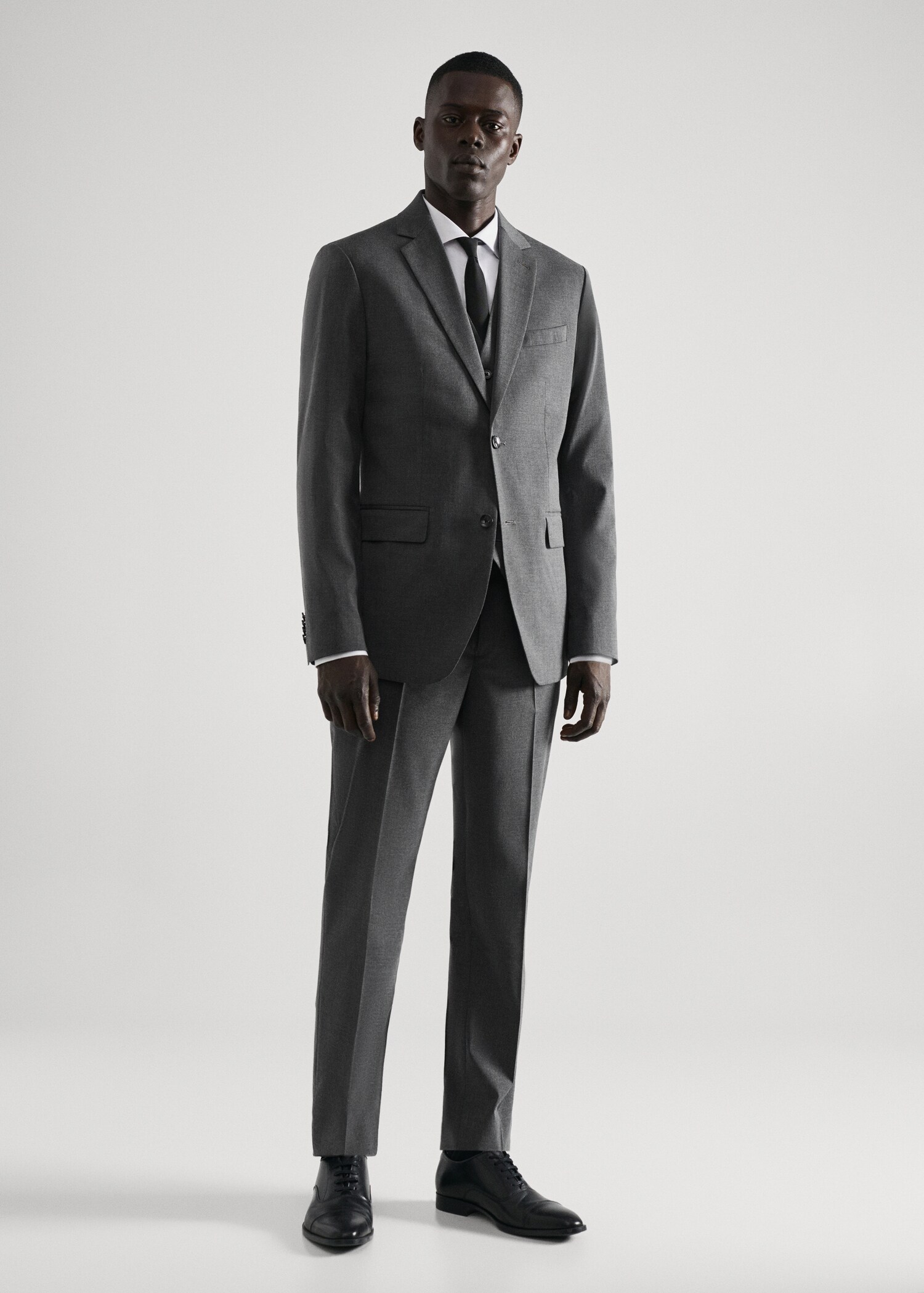 Stretch fabric slim-fit suit trousers - General plane