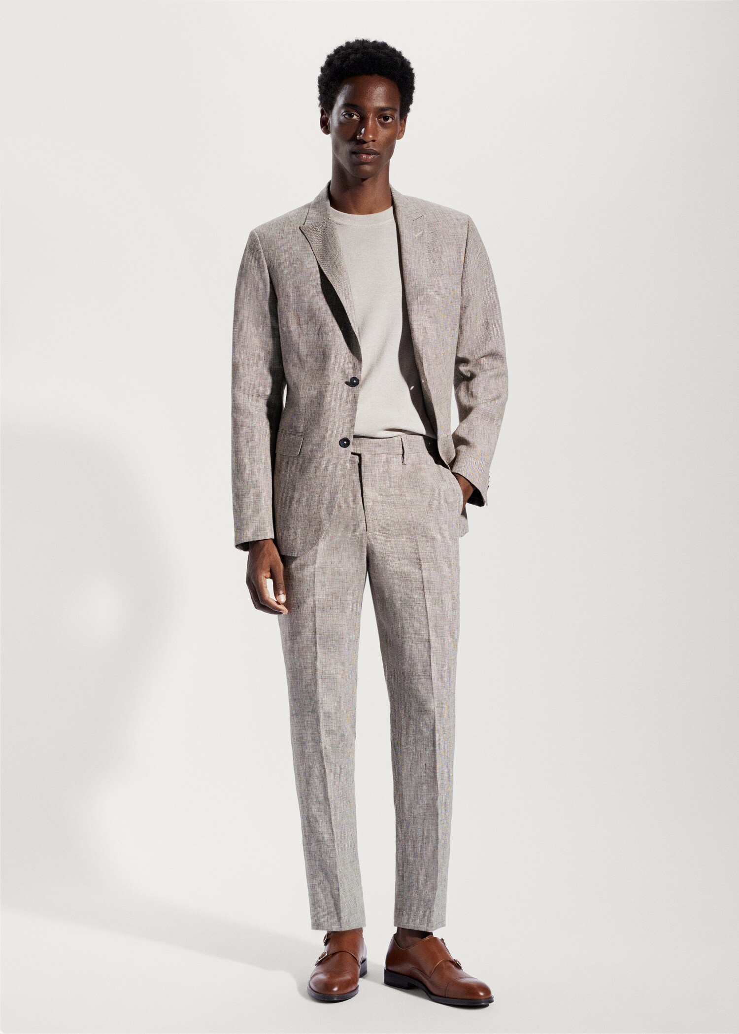 100% linen suit trousers - General plane