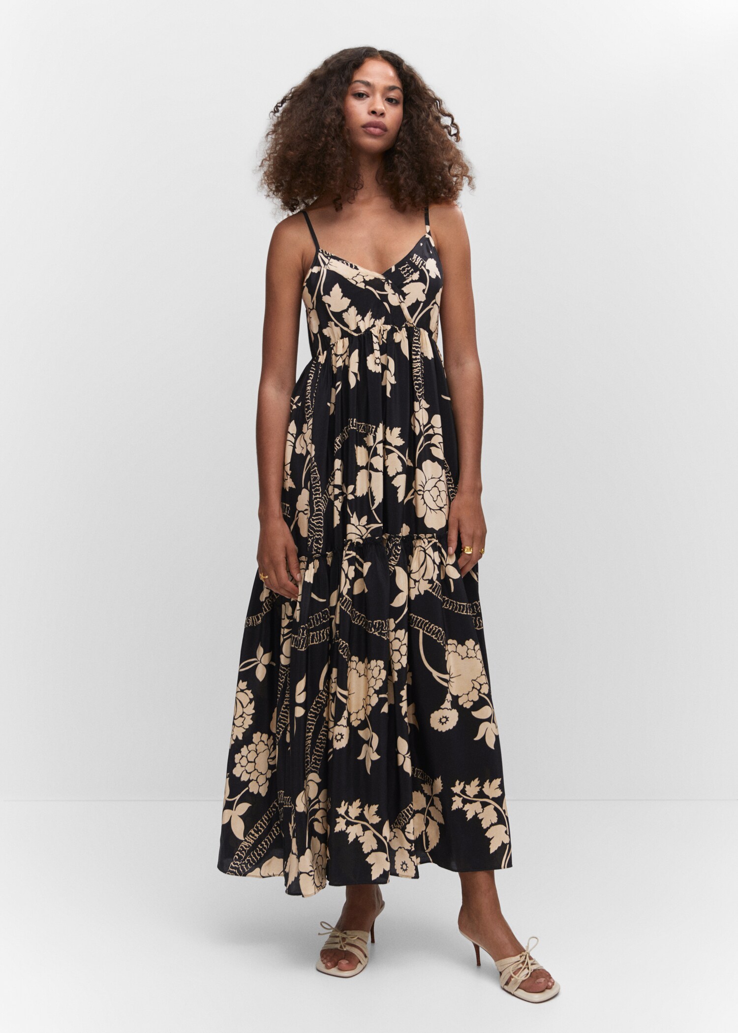 Printed flared dress - General plane