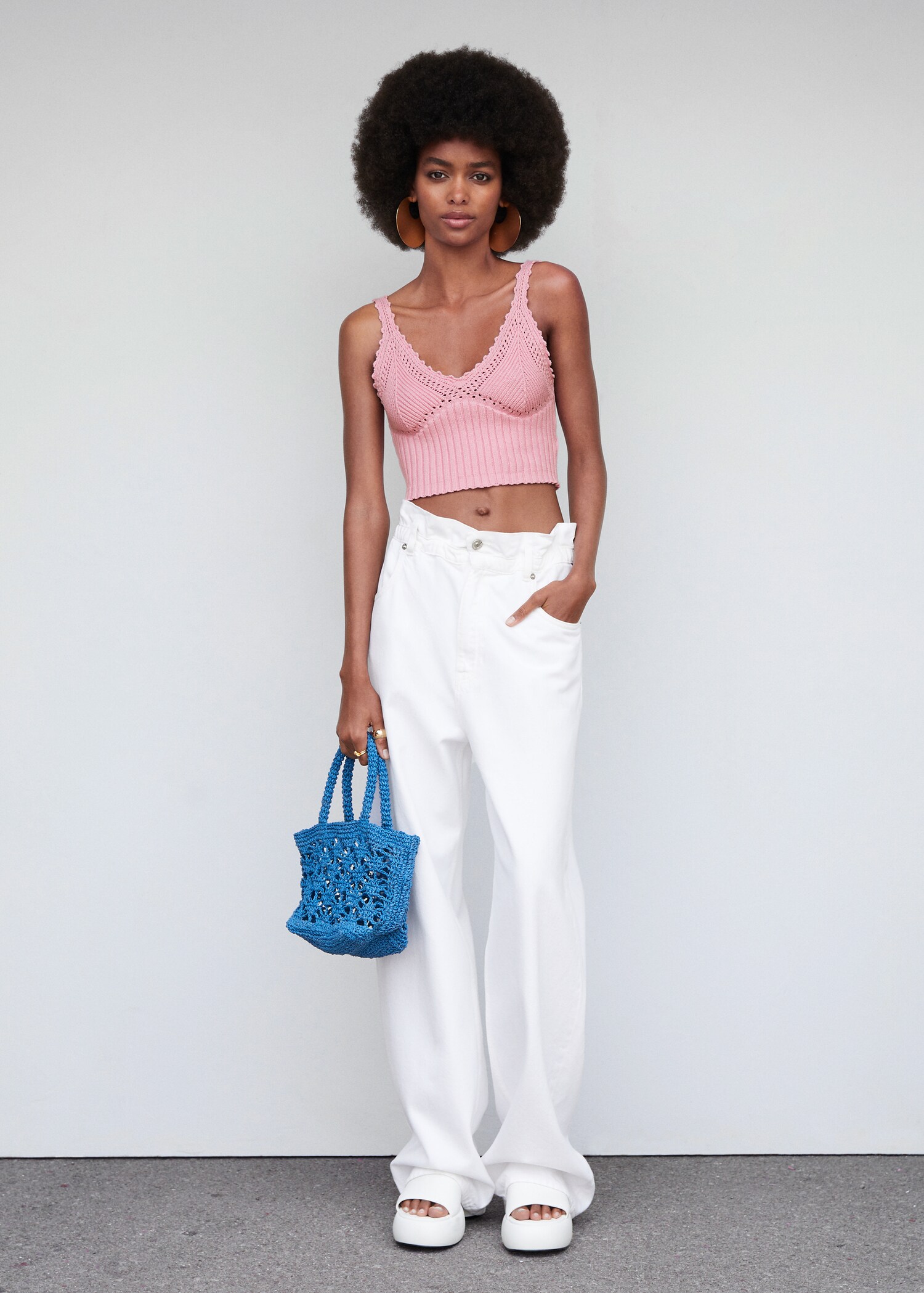 Top cropped din tricot - Plan general