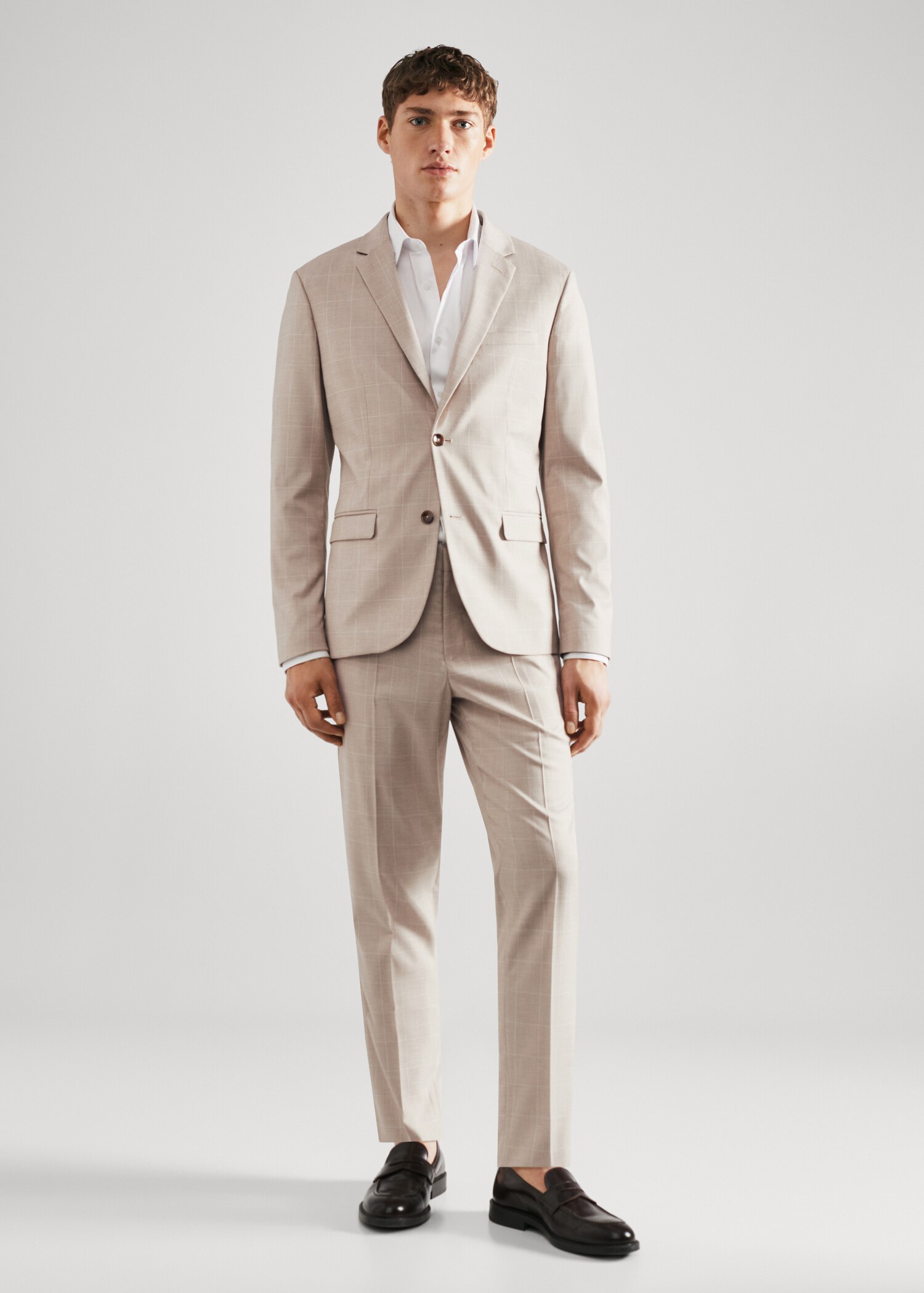 Pantalon costume super slim-fit carreaux - Plan général