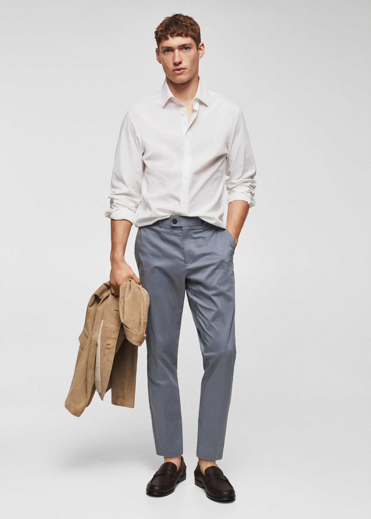 Camisa slim fit algodón seersucker - Plano general