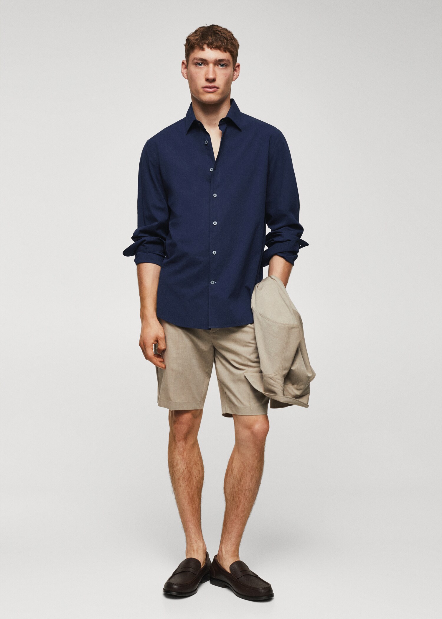 Camisa slim fit algodón seersucker - Plano general