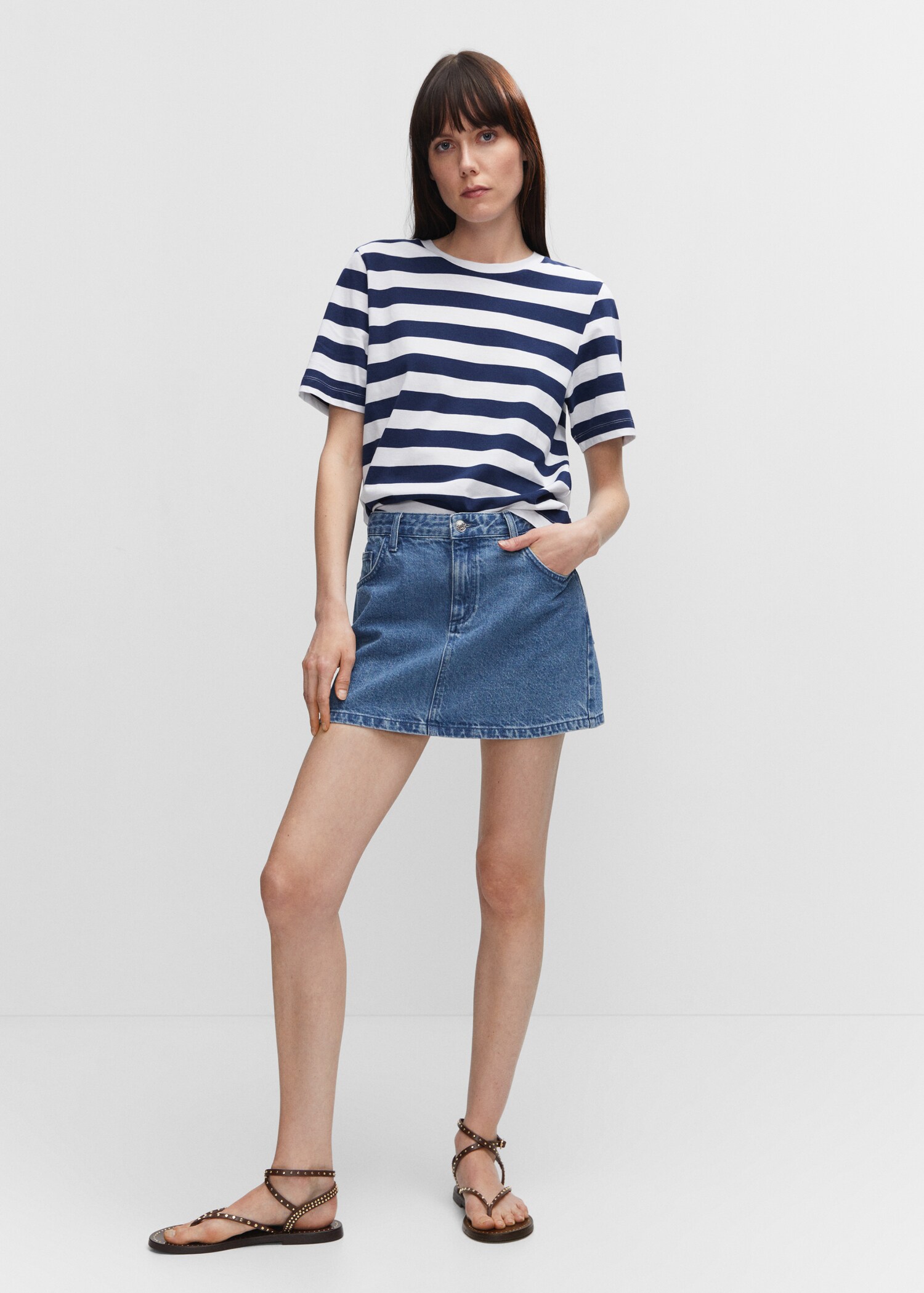 T-shirt coton à rayures - Plan général