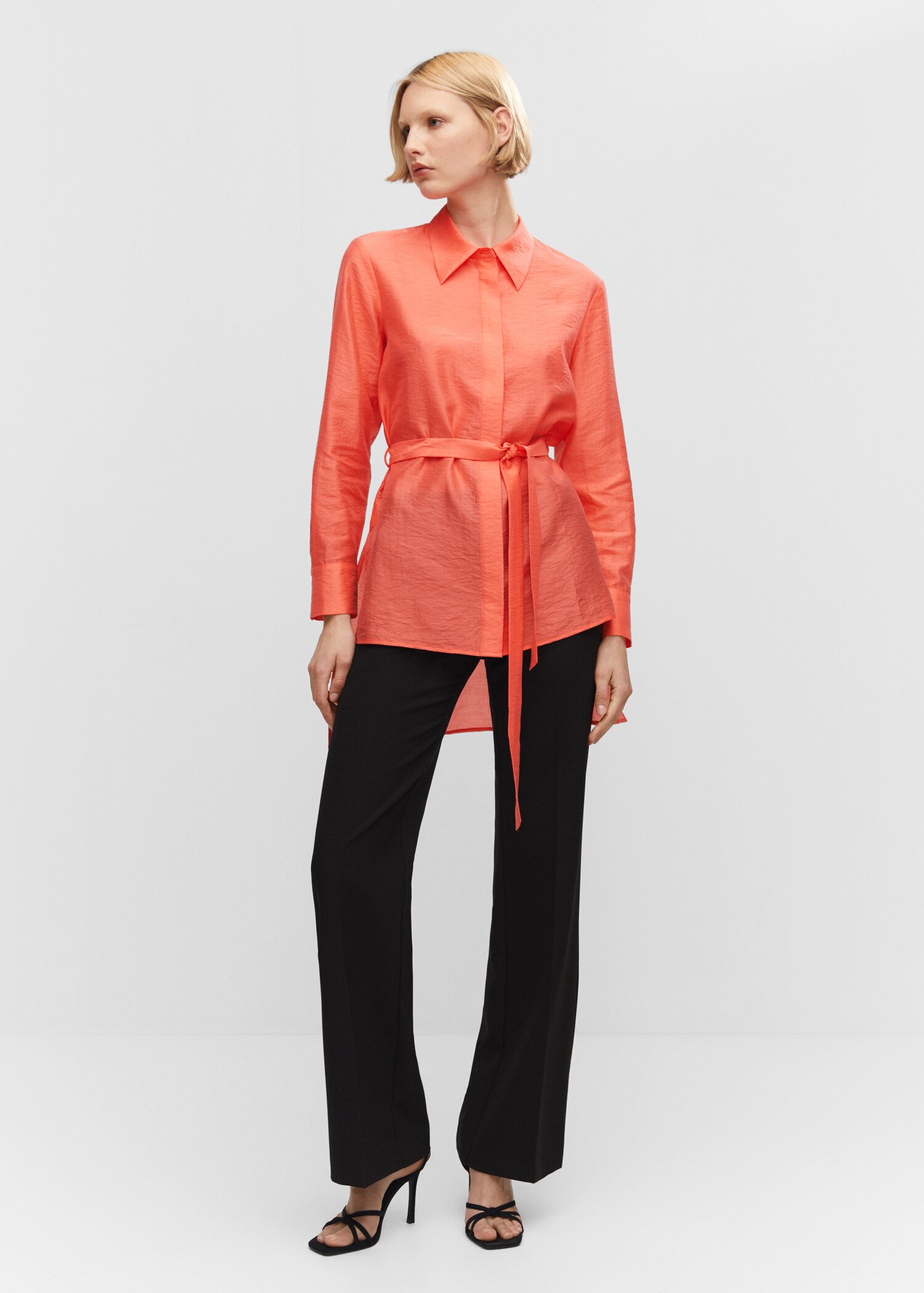 Lyocell shirt with bow - General plane