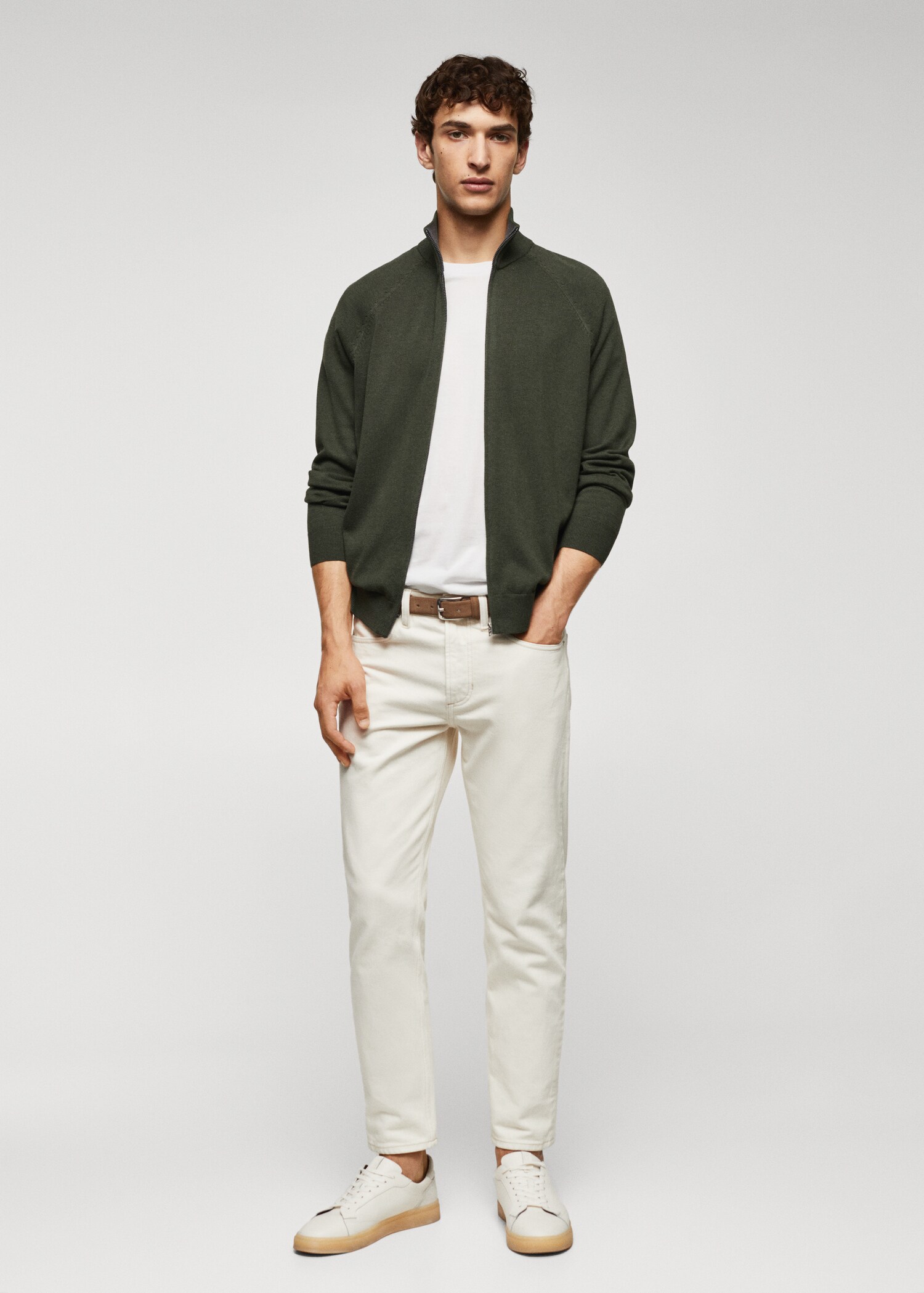 Zipped cotton cardigan - Загальний план
