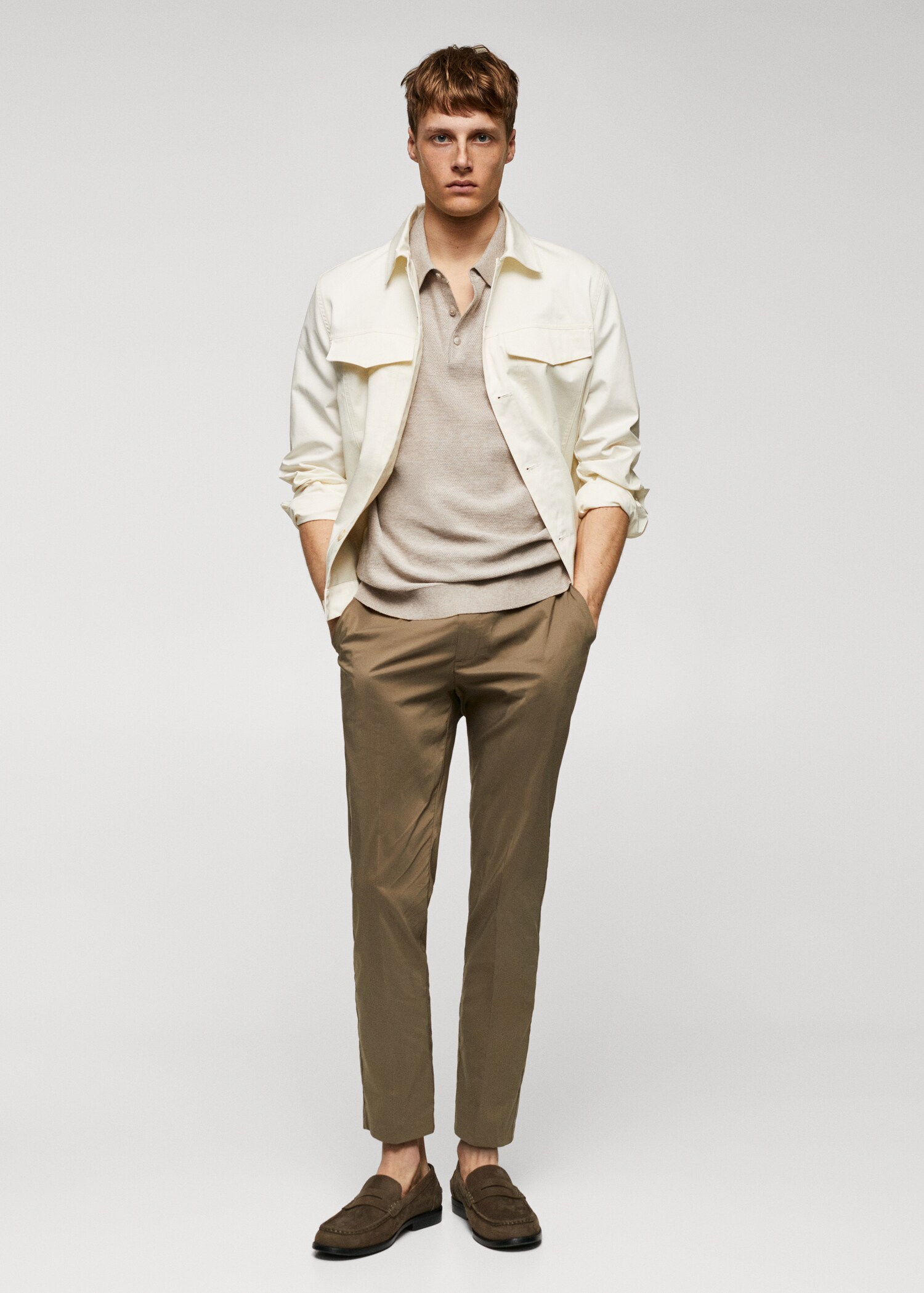 Patterned cotton polo shirt - General plane