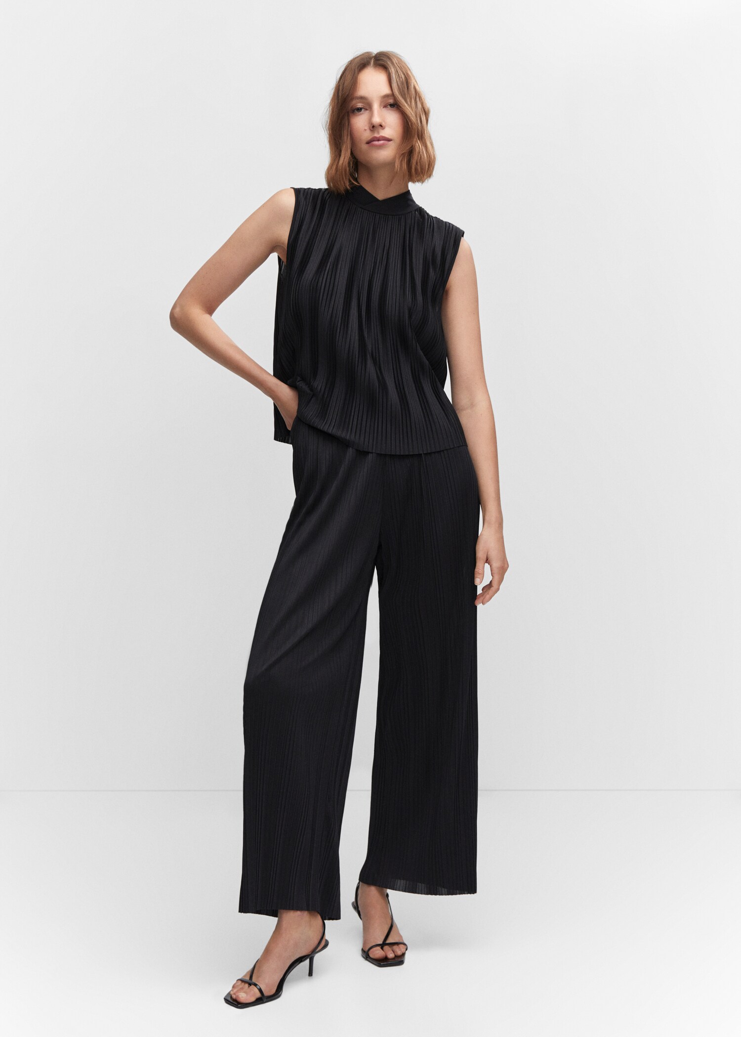 Pleated wideleg trousers - General plane