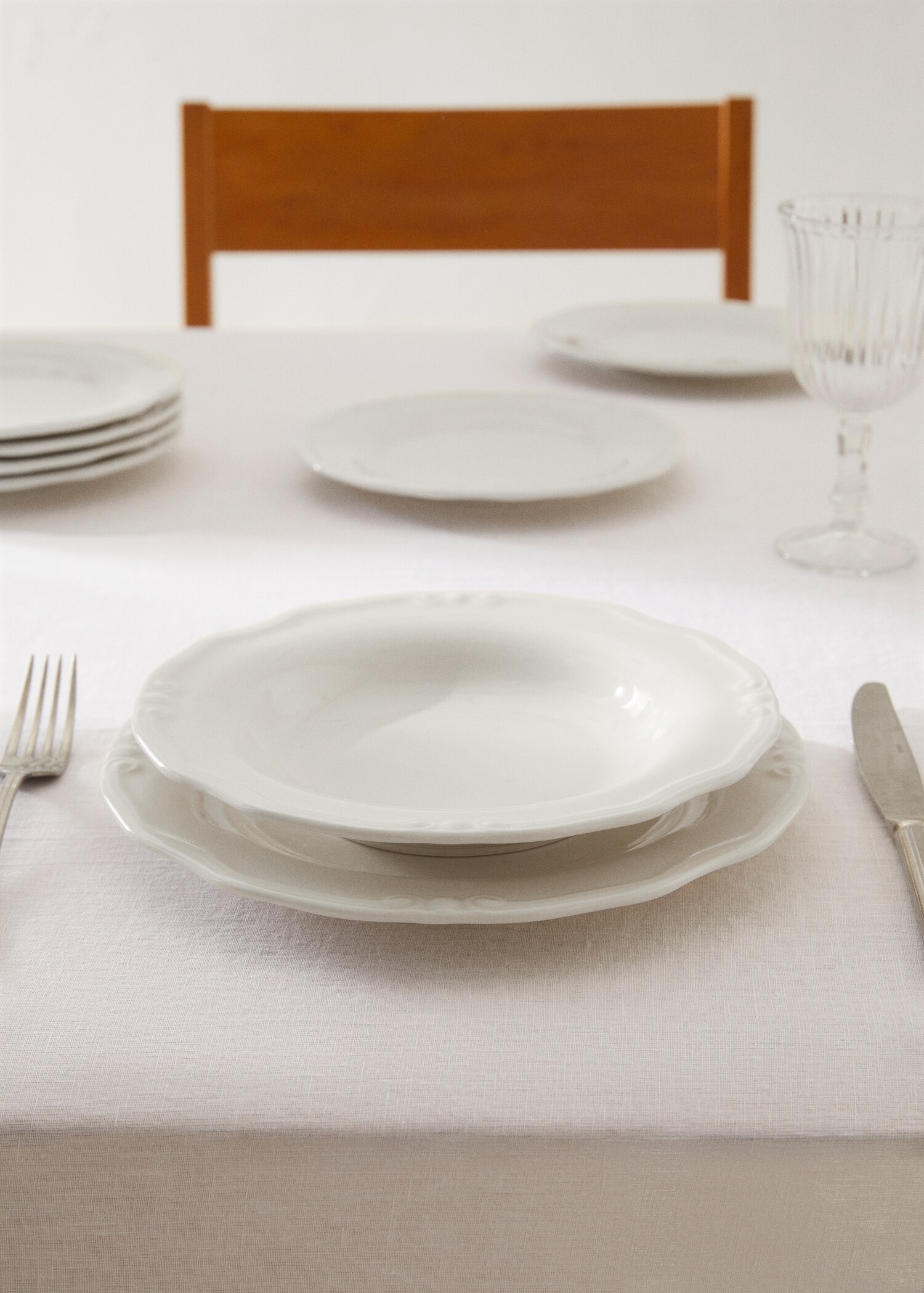 Assiette creuse romantique porcelaine - Plan général