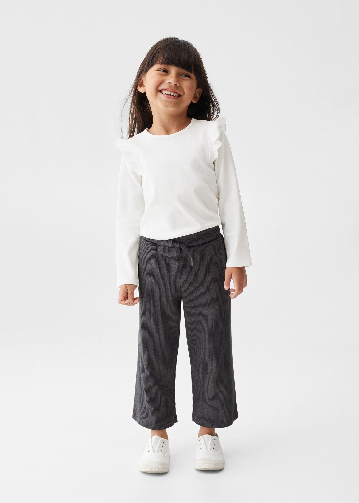 Long -sleeved t-shirt with ruffles - Загальний план