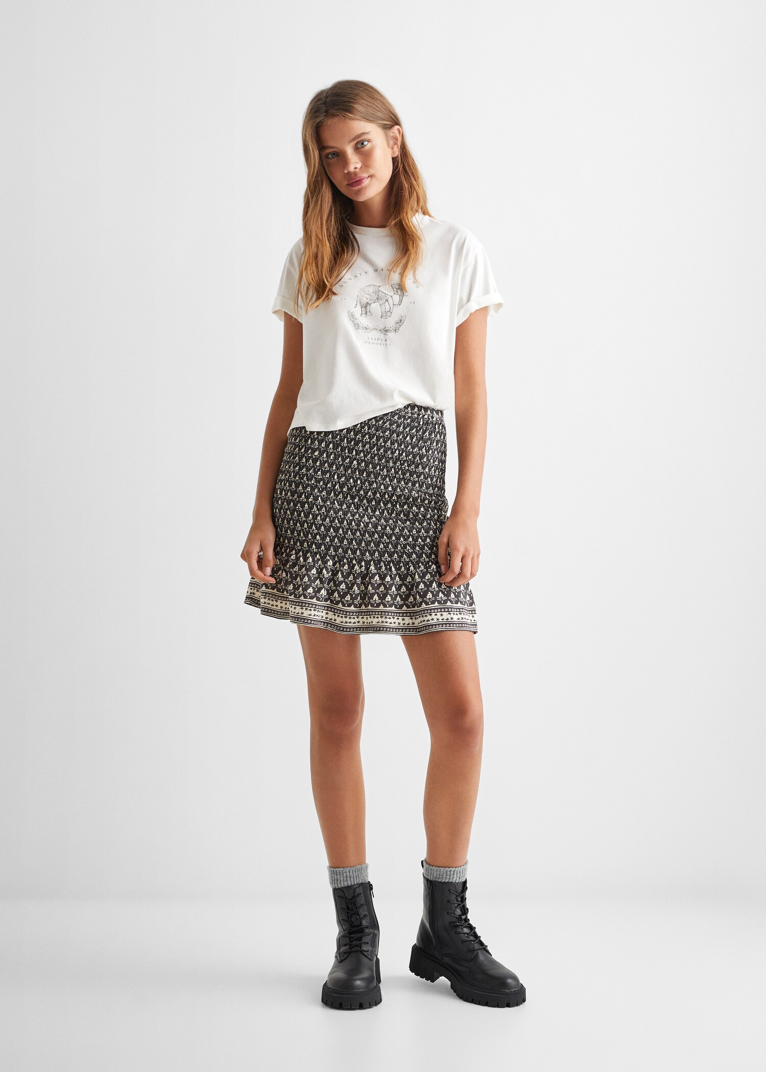 Printed cotton-blend T-shirt - General plane