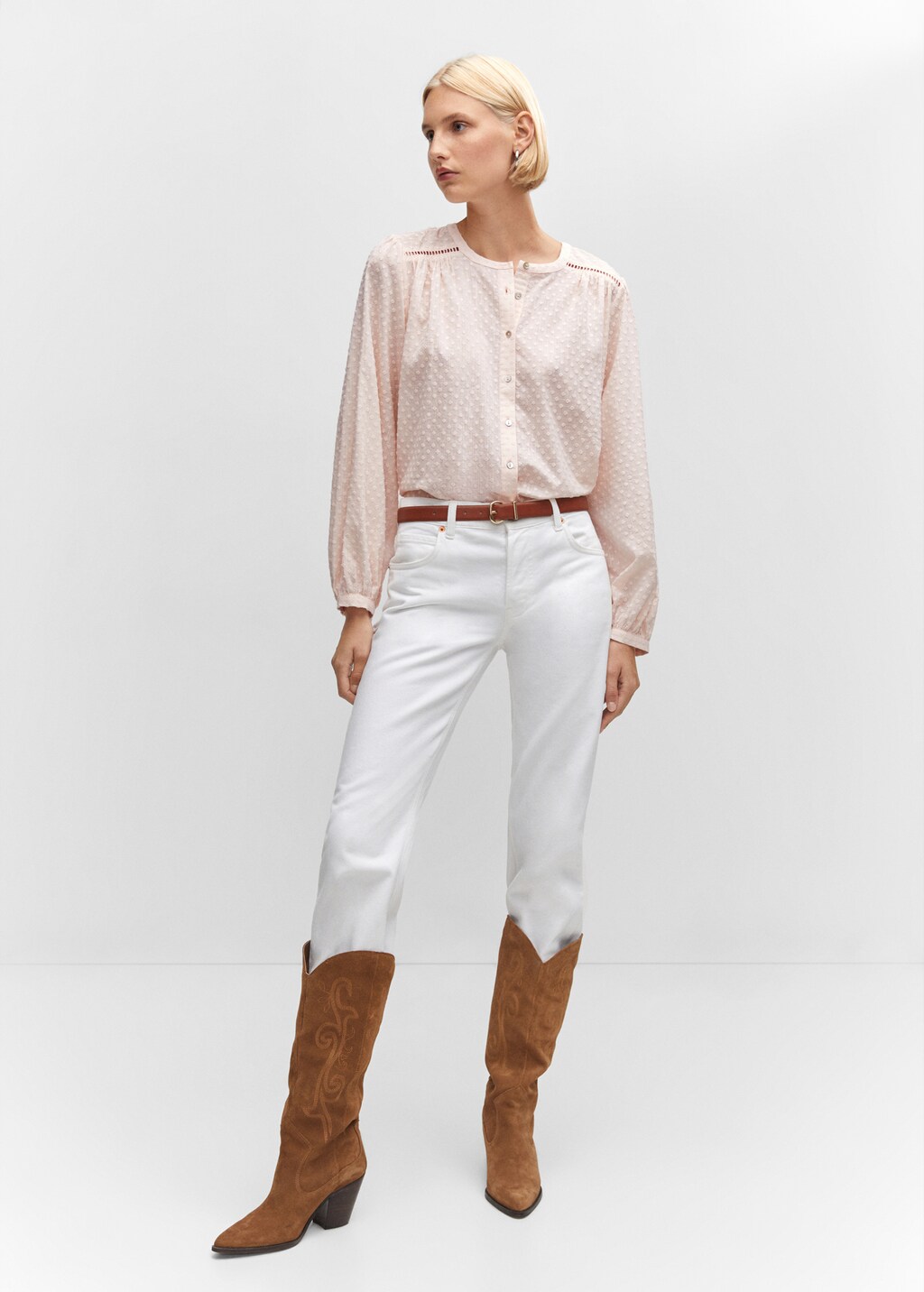 Plumeti cotton blouse Women MANGO Montenegro