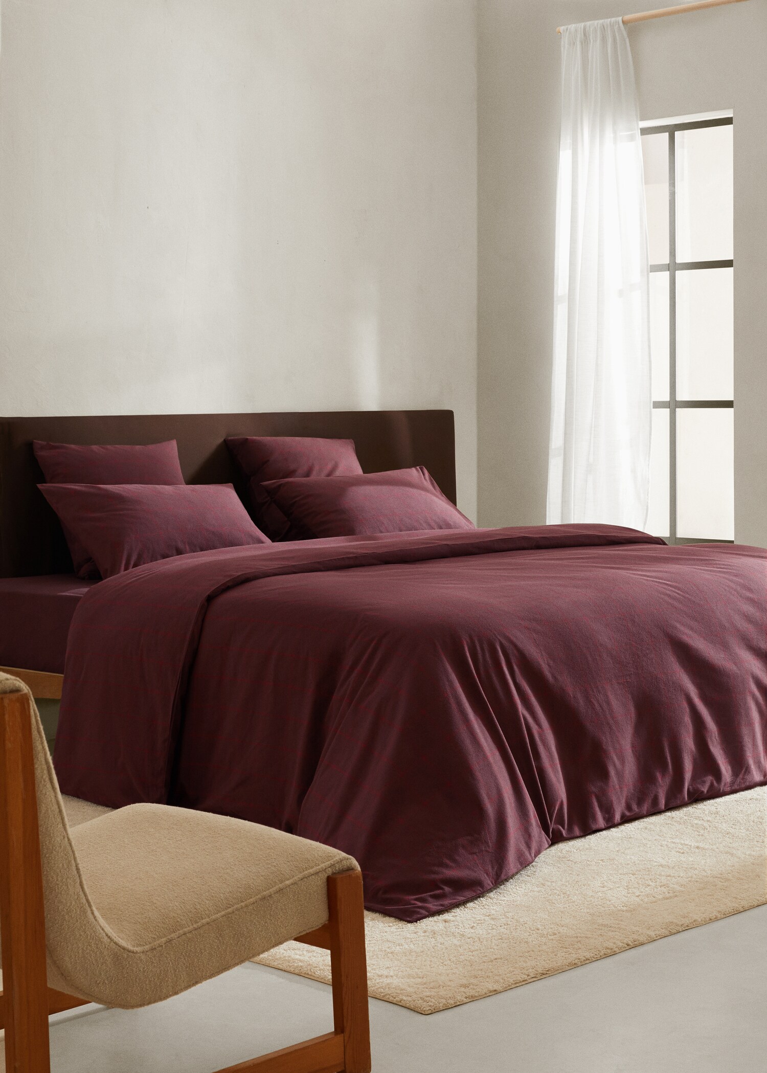 Geruit flanellen dekbedovertrek Bed 90 cm - Overzichtstekening