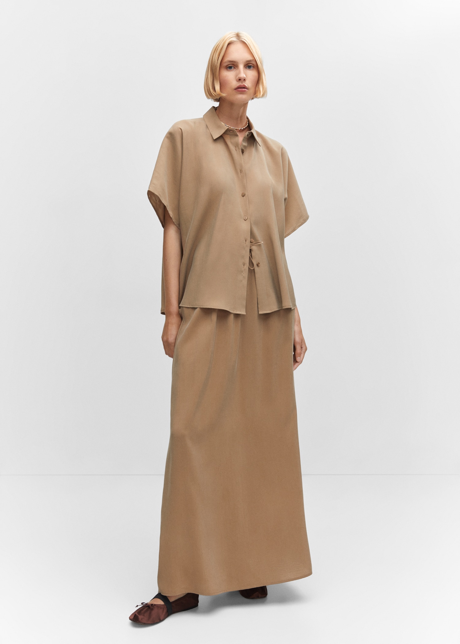 Oversize modal shirt - Woman | MANGO USA Oversize modal shirt - Woman | MANGO USA