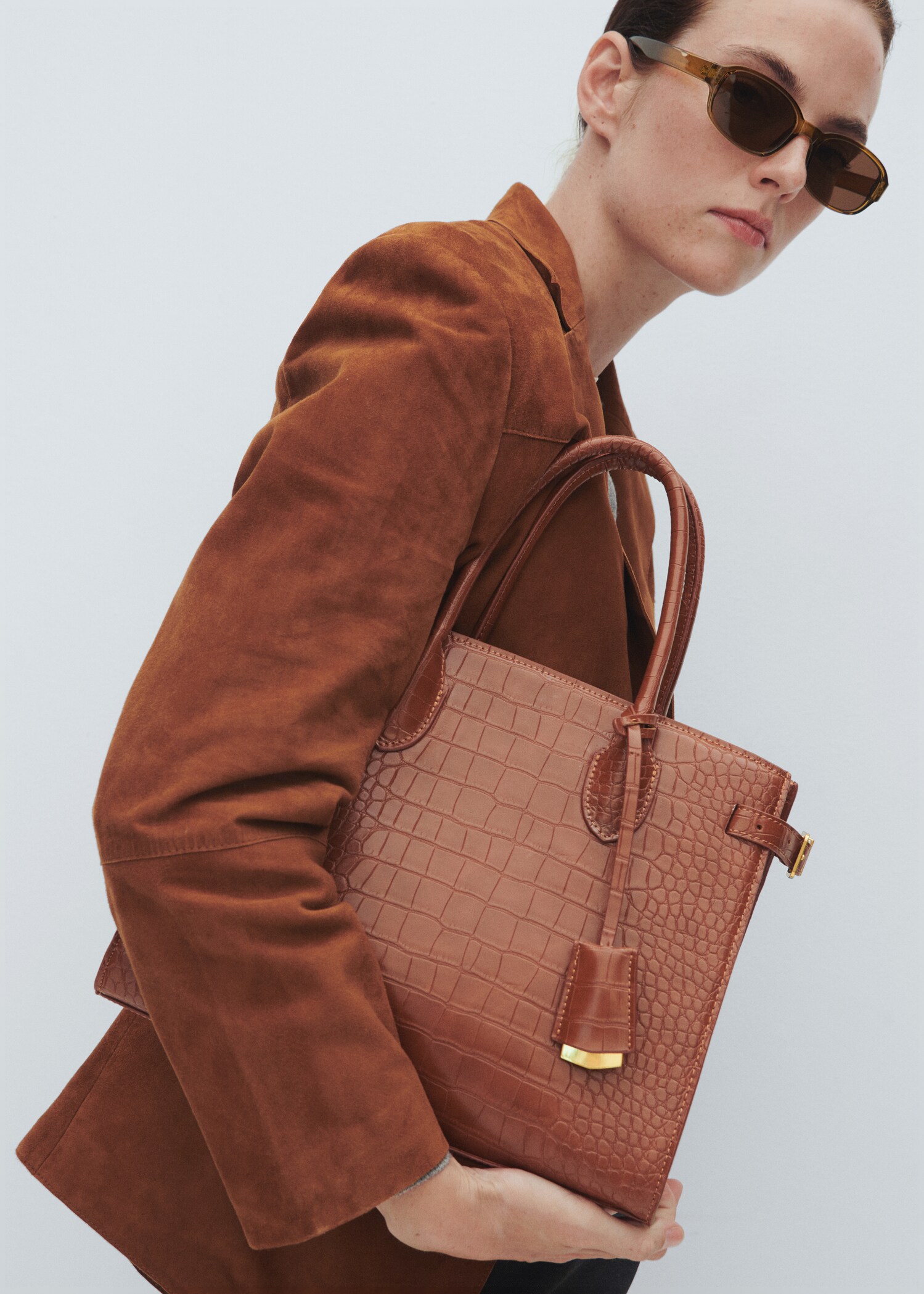 Sac anse double effet croco MANGO France (La Réunion)