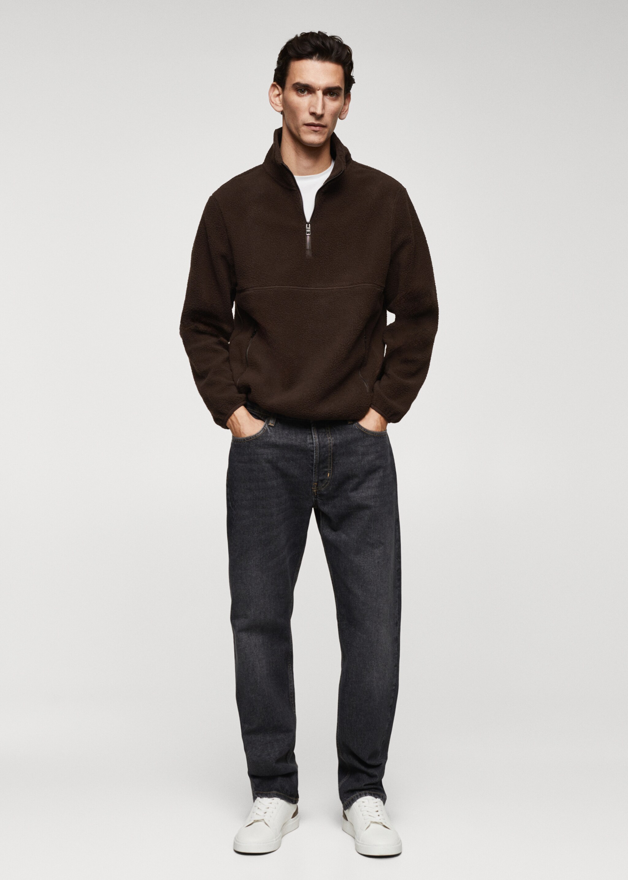 Sudadera polar cuello cremallera - Plano general