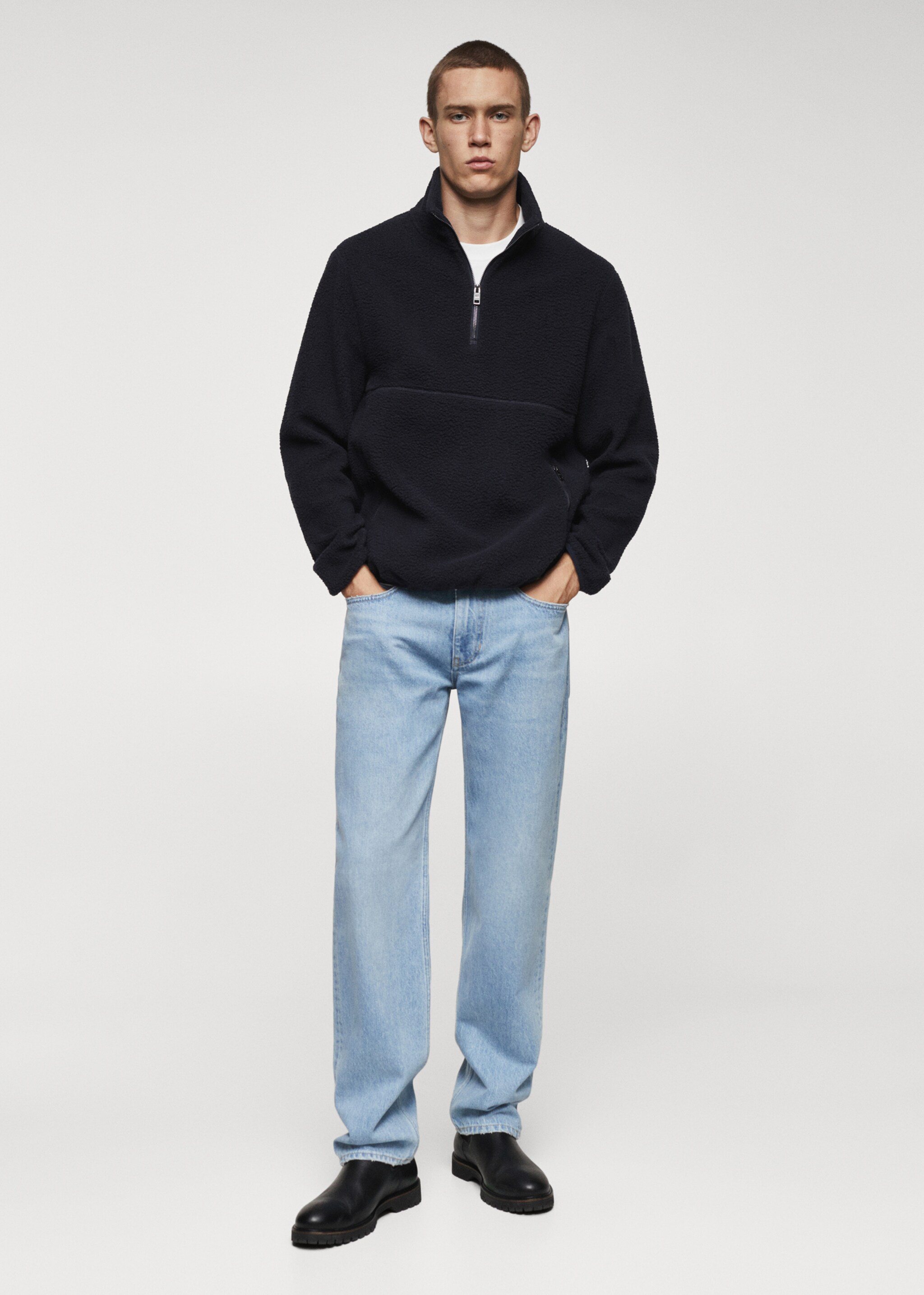 Sudadera polar cuello cremallera - Plano general