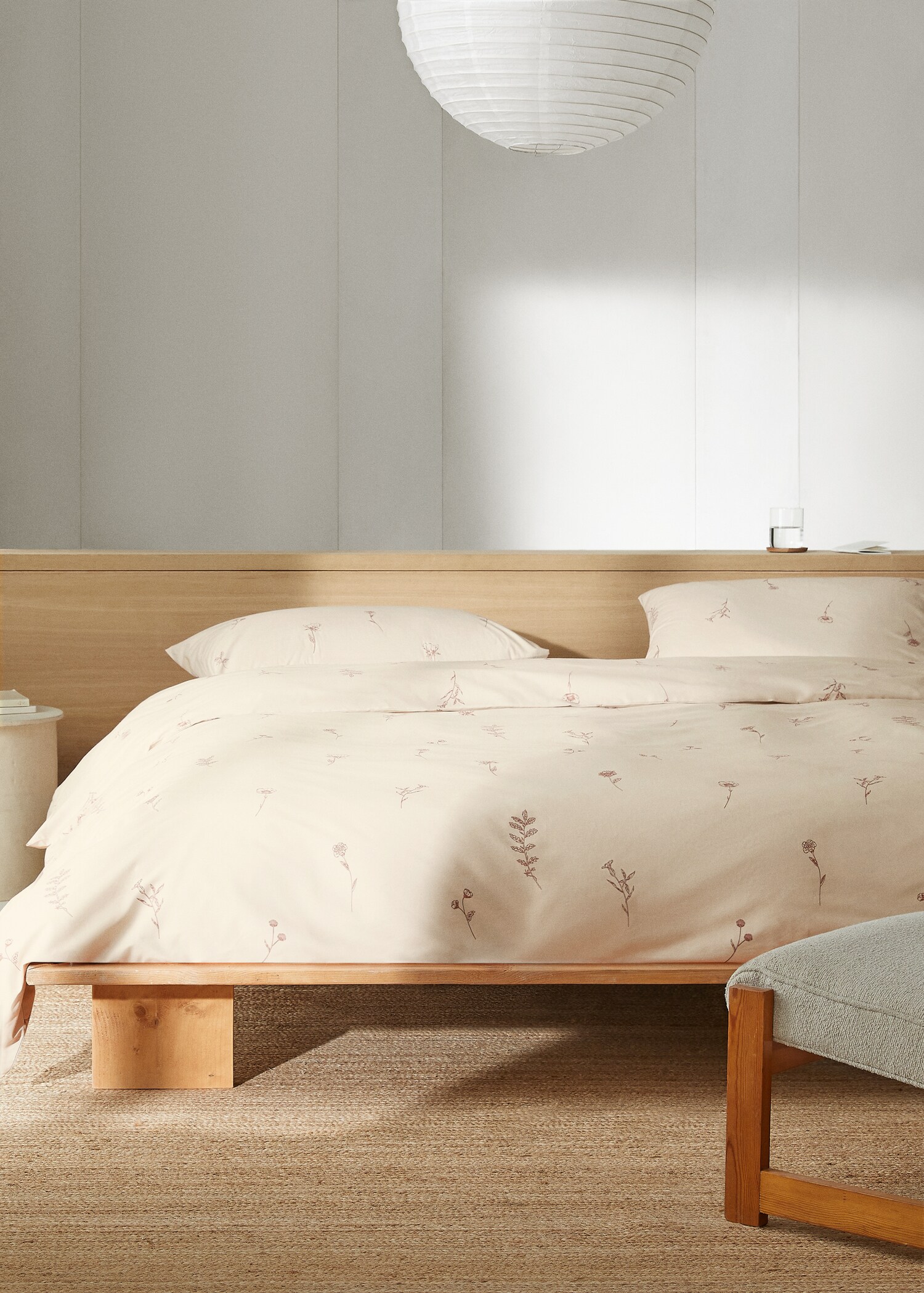 Housse de couette imprimée fleurs Lit 150/160 cm  - Plan général