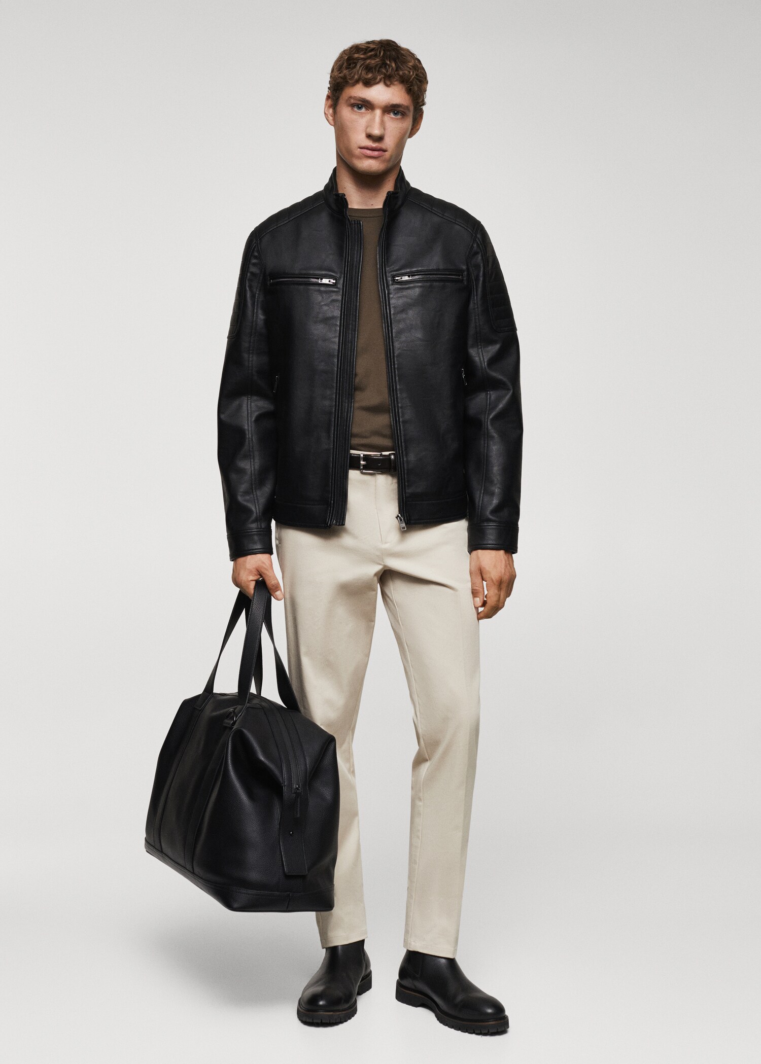 Nappa leather-effect jacket - General plane