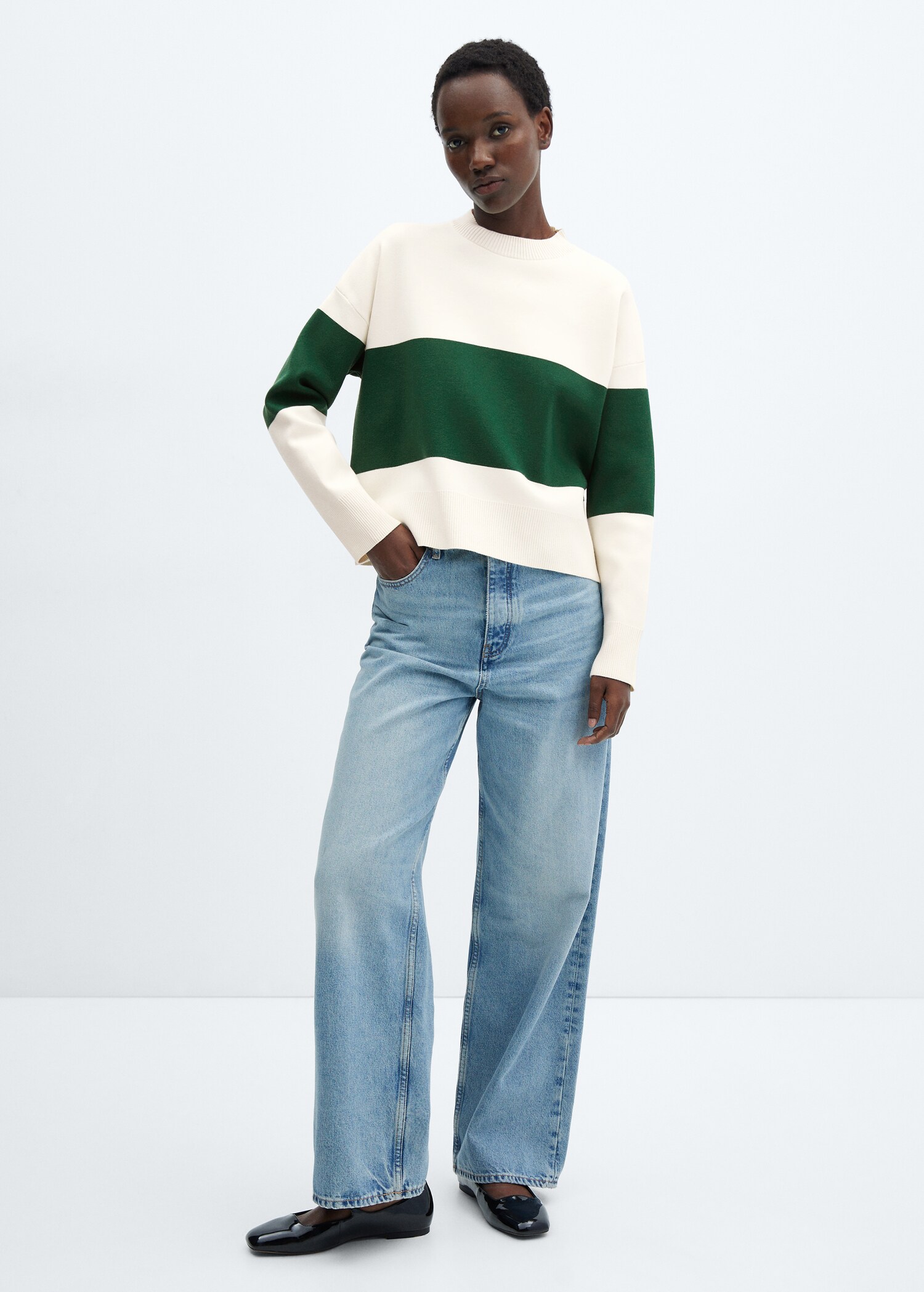 Oversized striped sweater - General plane