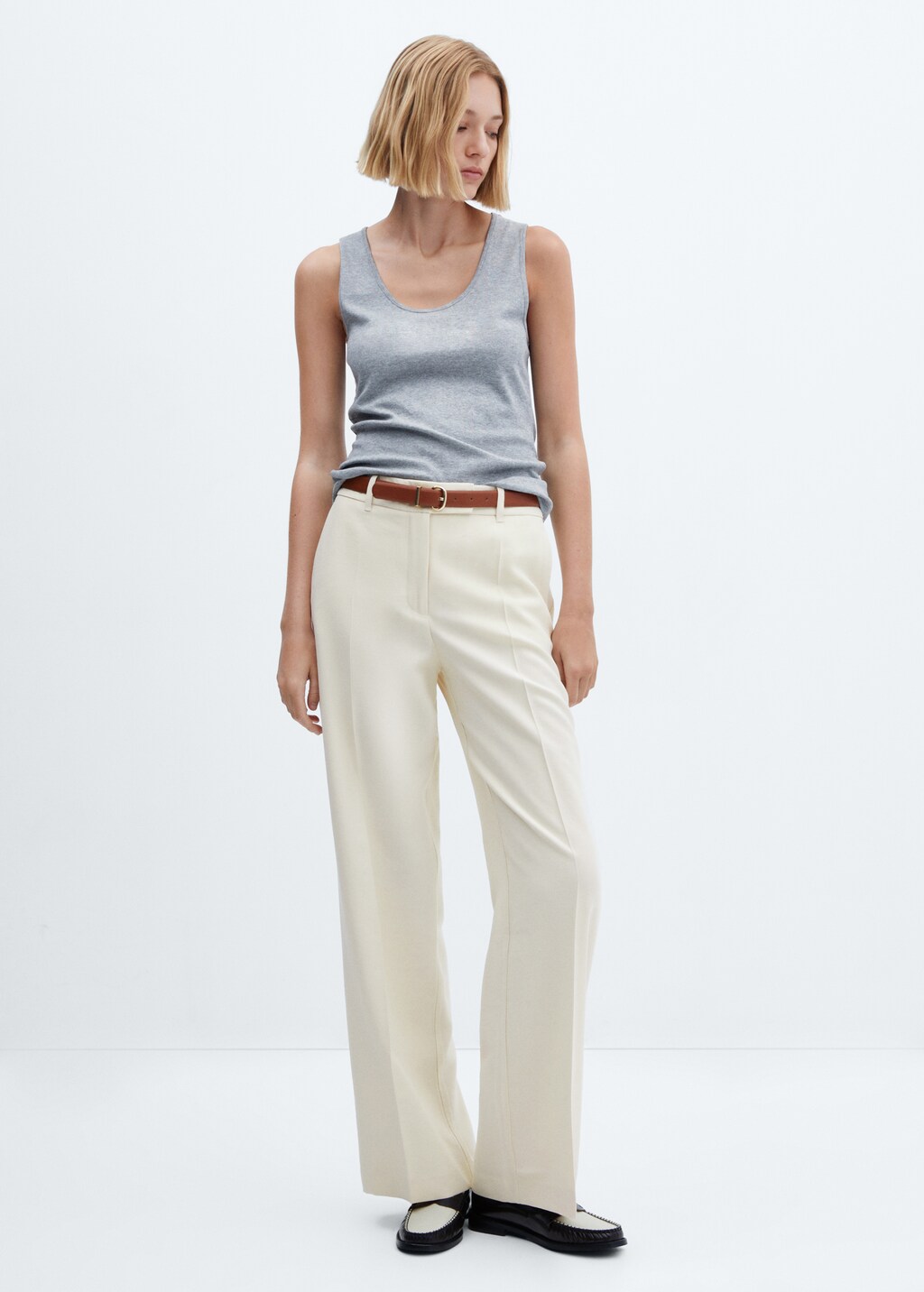 Low-waist wideleg trousers