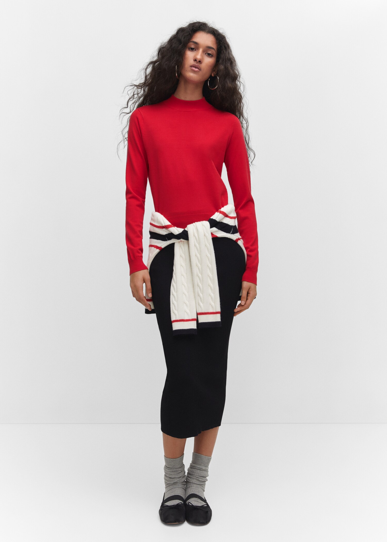 Fine-knit sweater with zip  - General plane