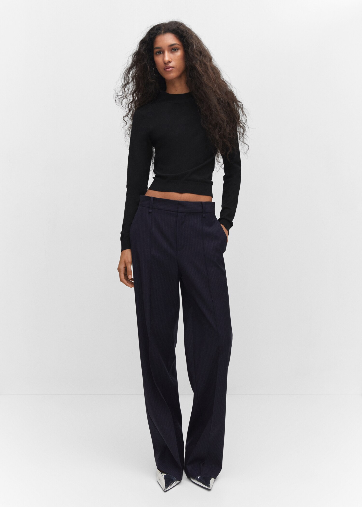 Fine-knit sweater with zip  - General plane