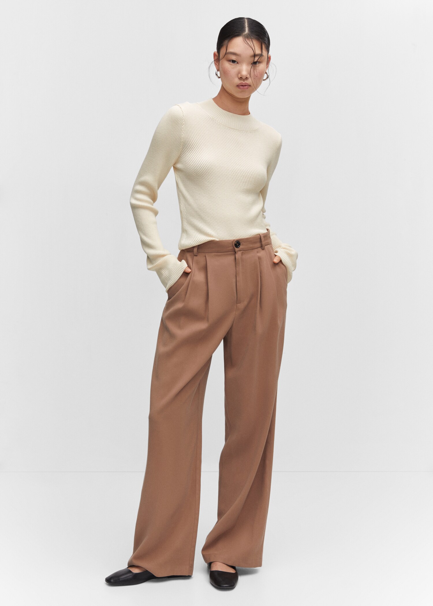 Perkins-neck knitted sweater - General plane