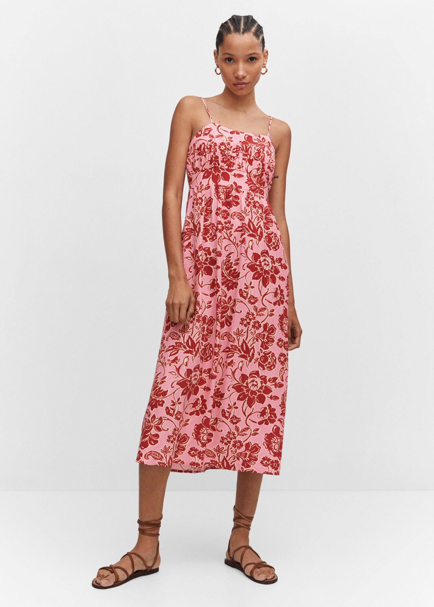 Vestit midi estampat floral - Plano general