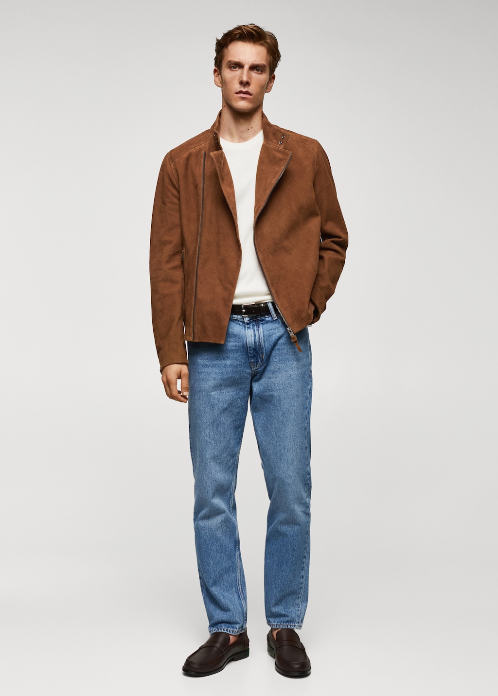 Blouson perfecto cuir daim Homme MANGO Nouvelle Caledonie