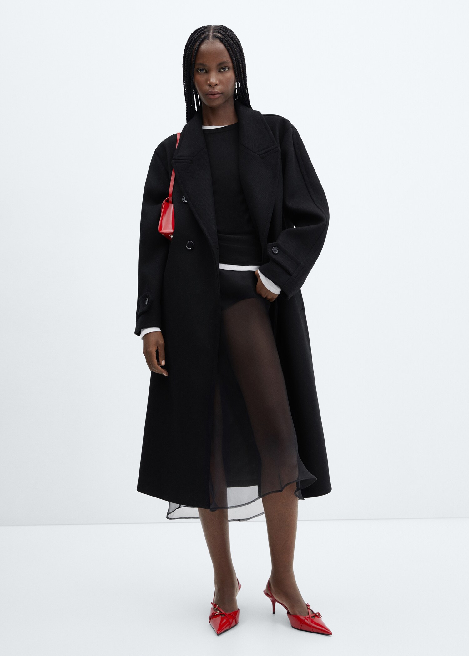 Oversize wool coat - General plane