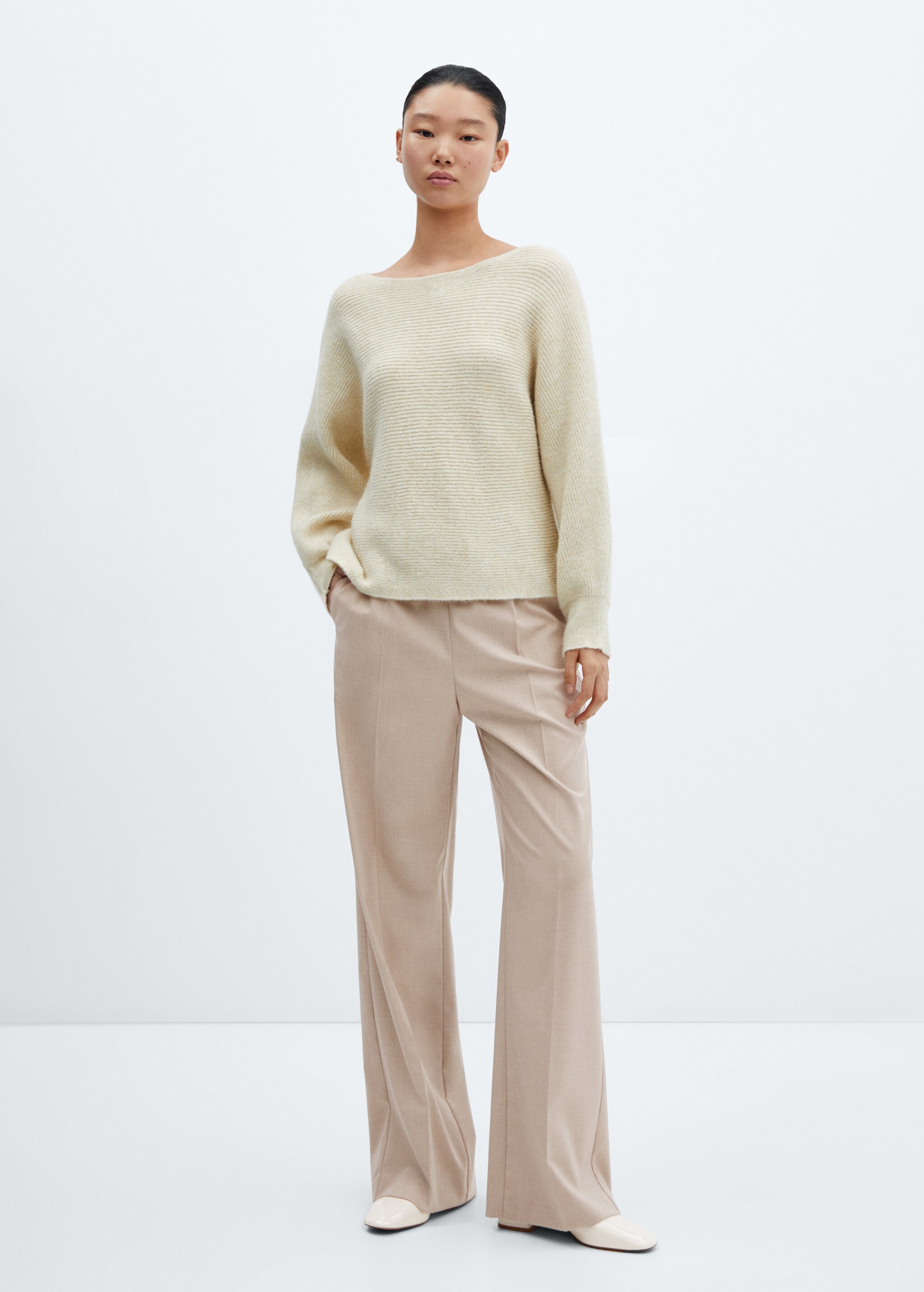 Wideleg trousers with elastic waist - General plane