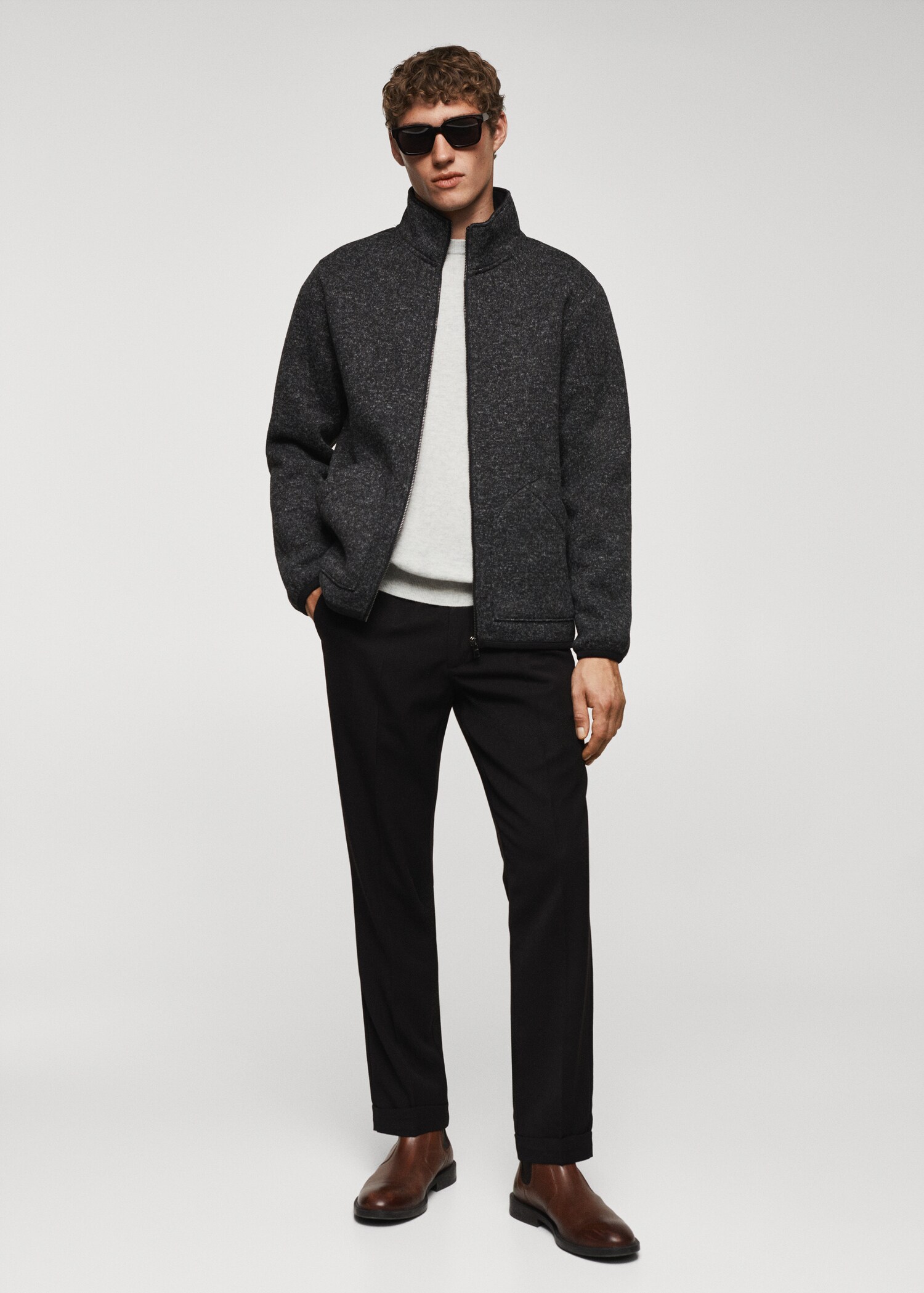 Zipped flecked sweatshirt - General plane