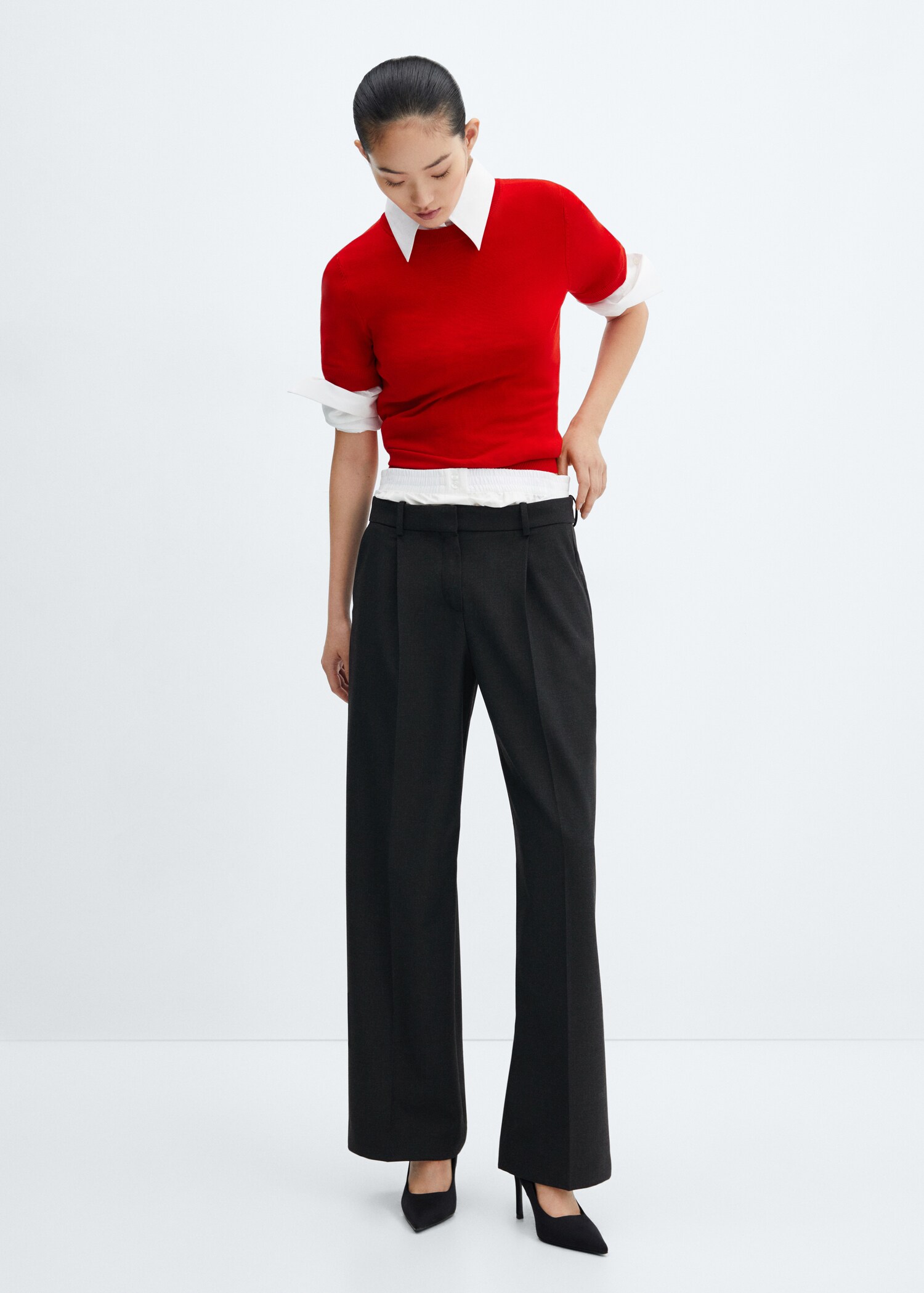 Double-waist straight trousers - General plane