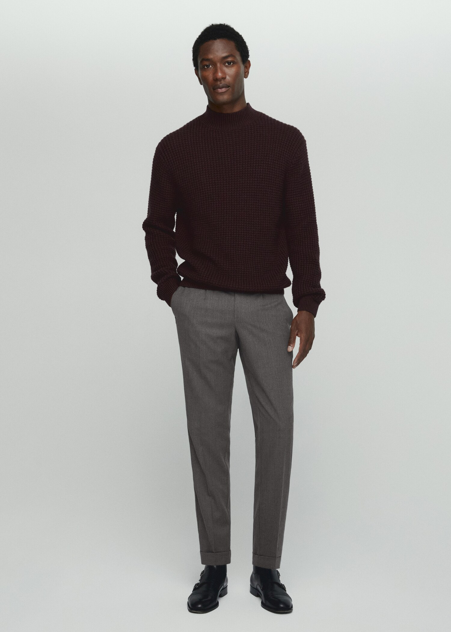 Pleat detail wool trousers - General plane