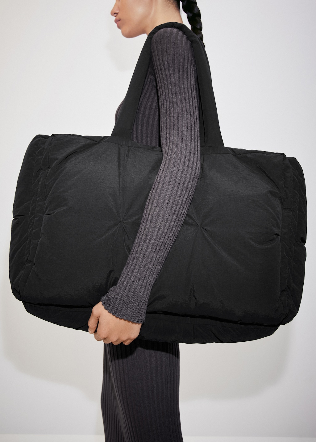 Quilted shopper bag