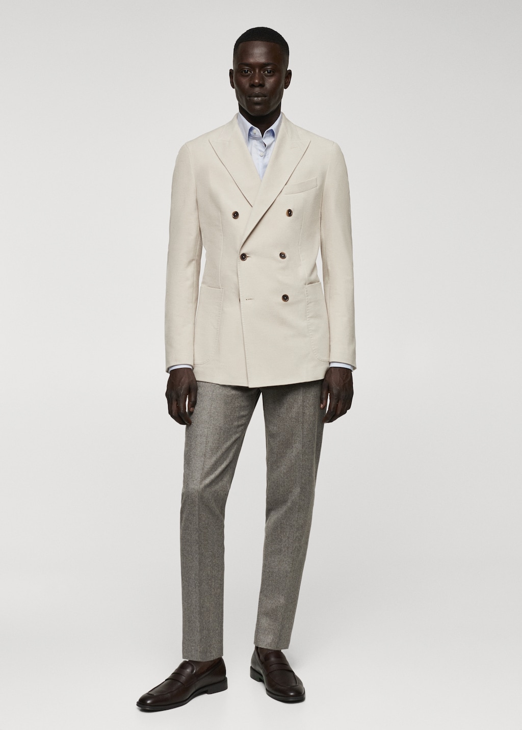 Virgin wool double breasted blazer Men MANGO Iran