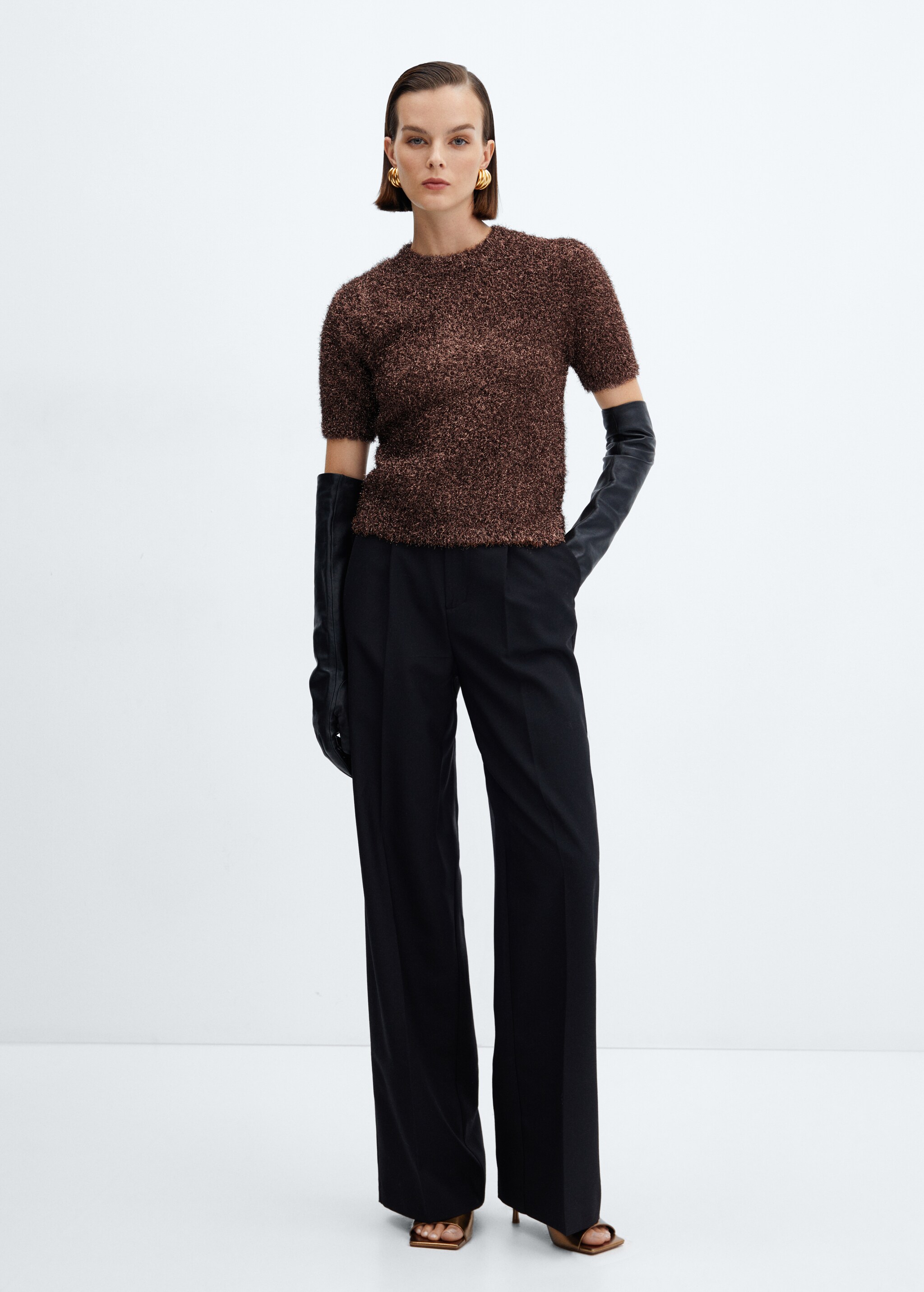 Short-sleeved lurex sweater - Plan general