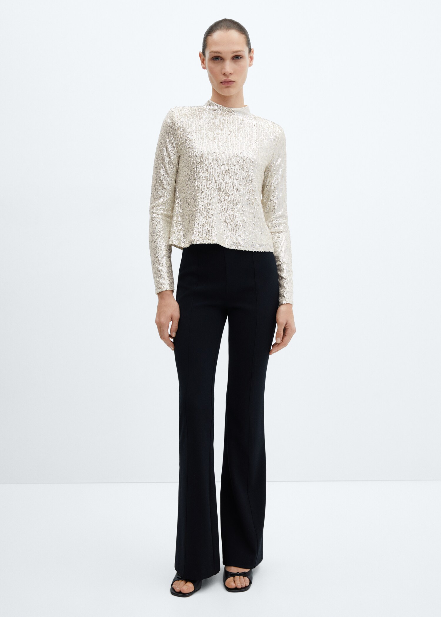 Sequined turtleneck t-shirt  - General plane