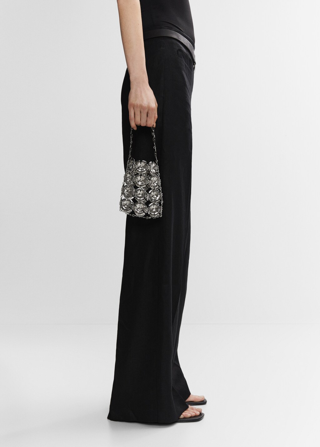 Bag with metallic flower detail Women MANGO Japan
