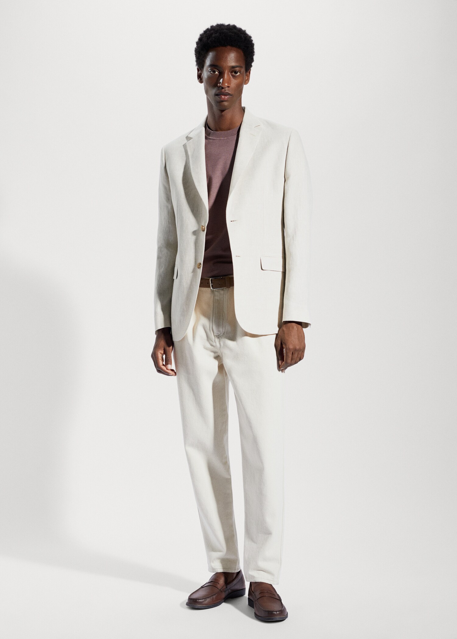 Veste slim fit 100 % lin - Plan général