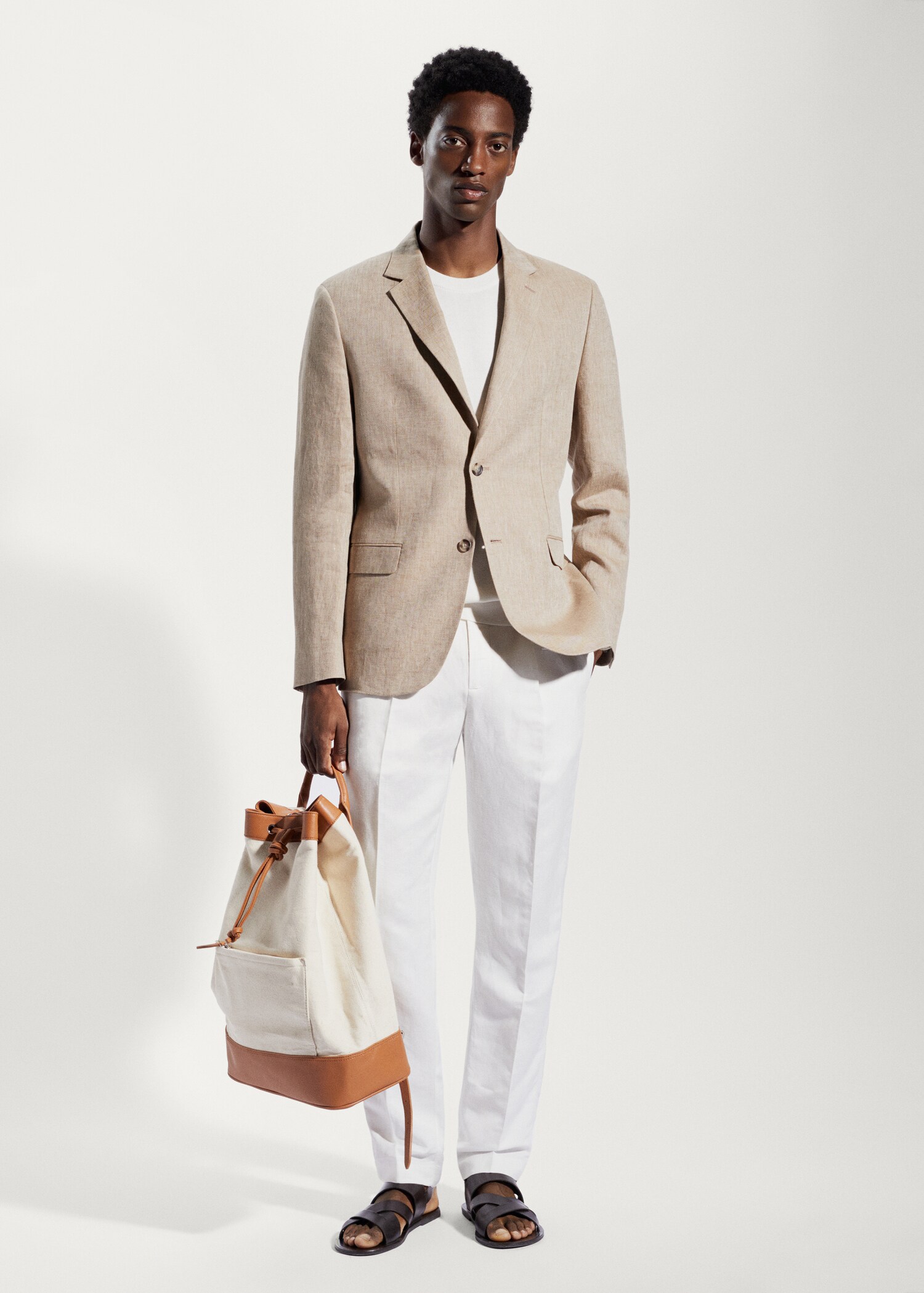 Veste slim fit 100 % lin - Plan général