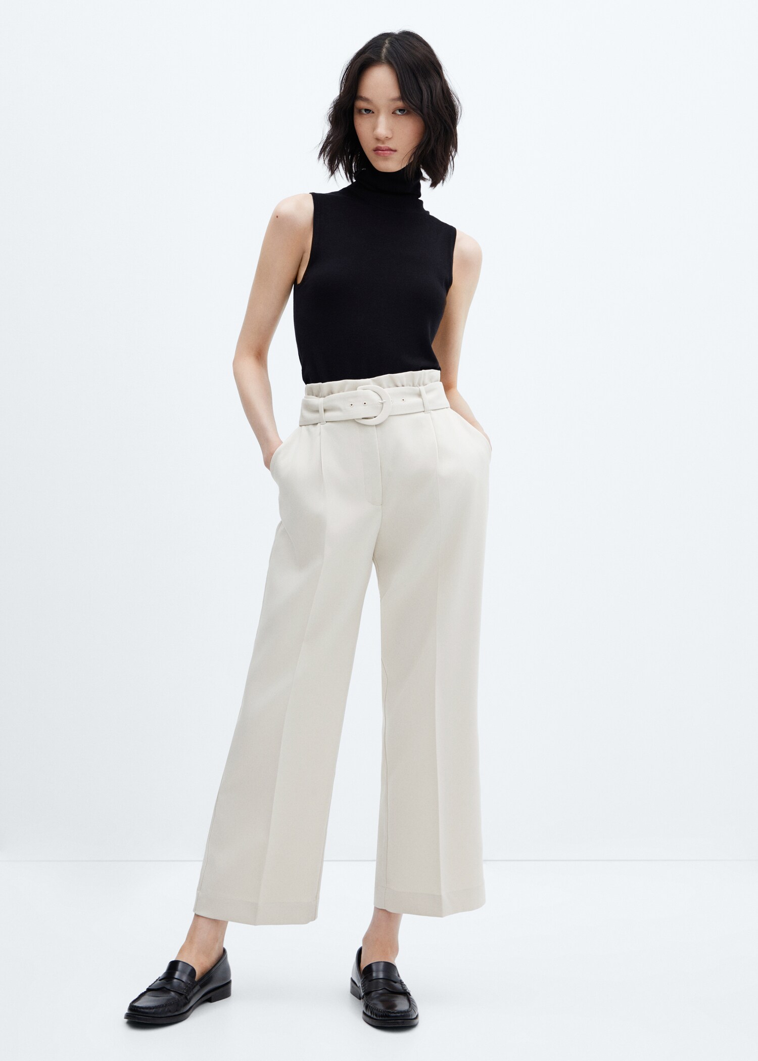 Pantalon paperbag ceinture - Plan général