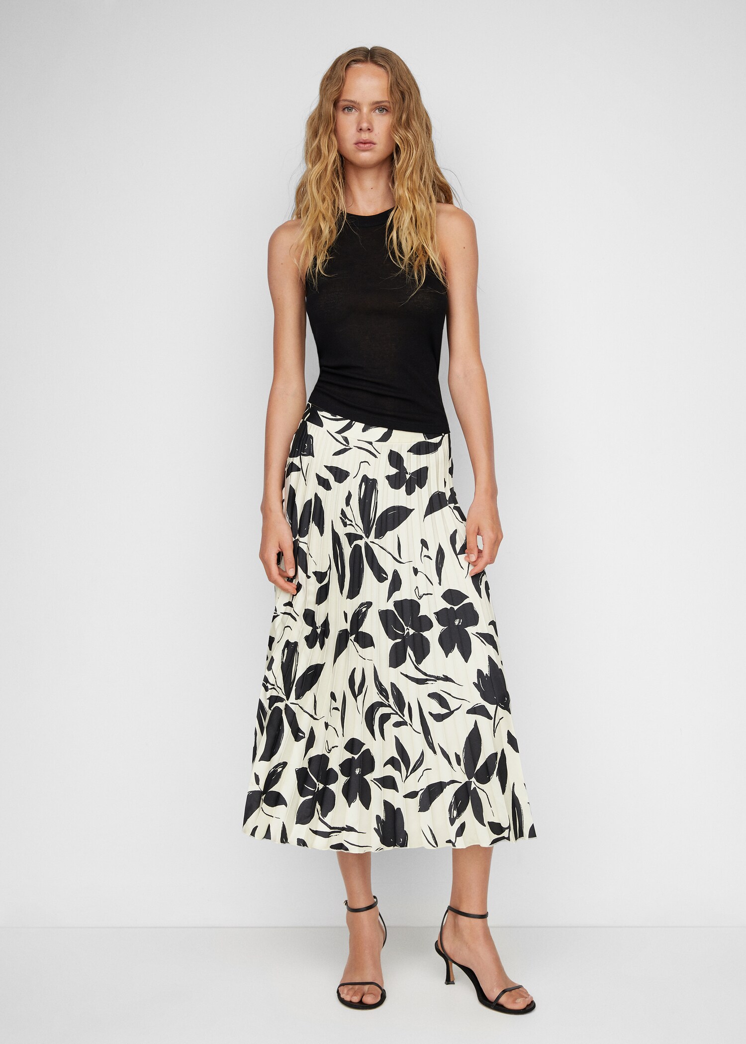 Printed pleated skirt - Plan general