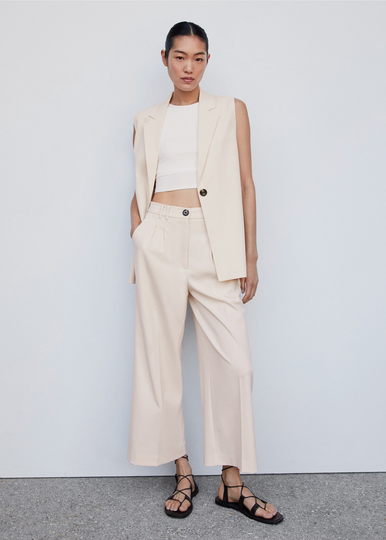 Pantalón culotte pinzas - Plano general